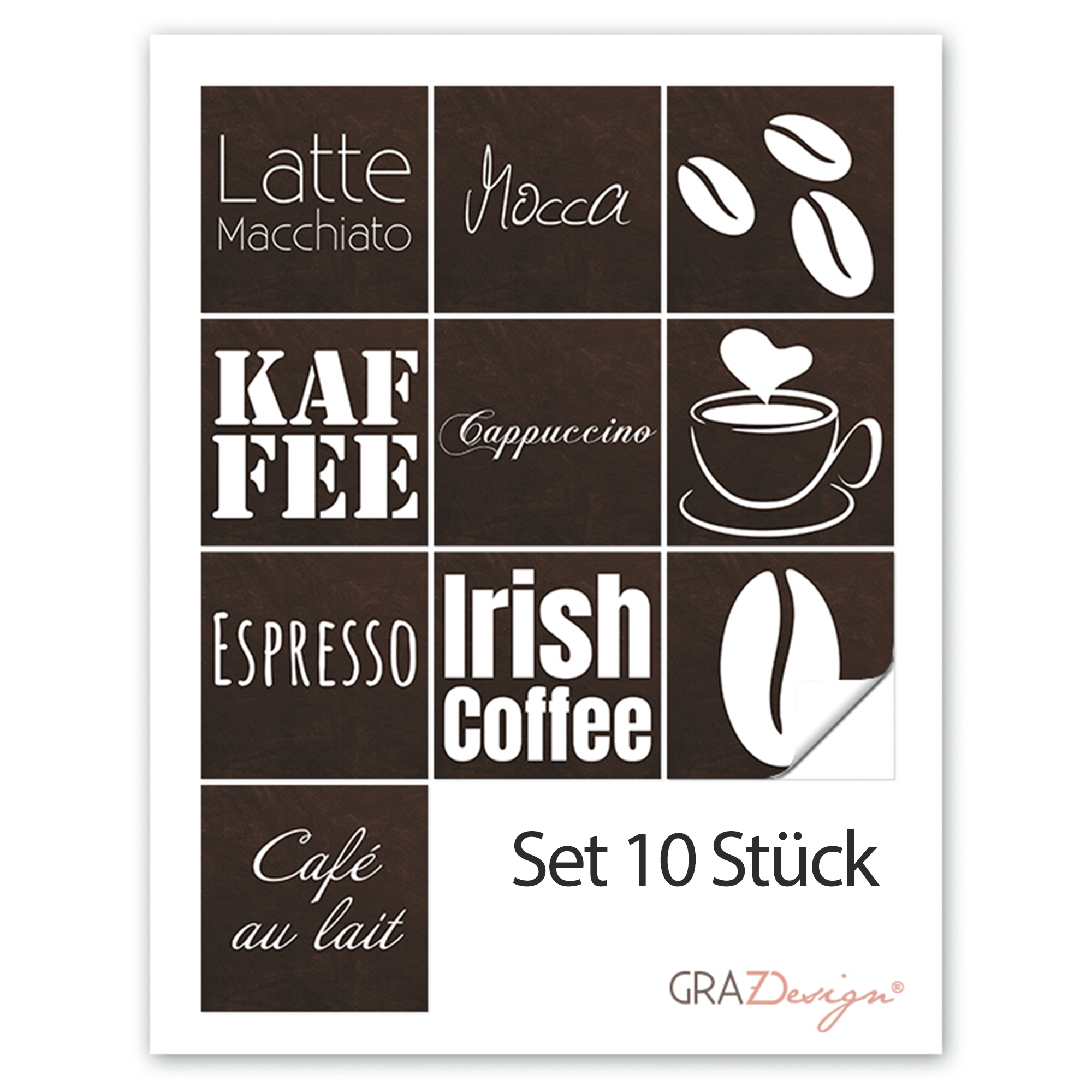 Fliesenaufkleber Kaffee Schriftzug