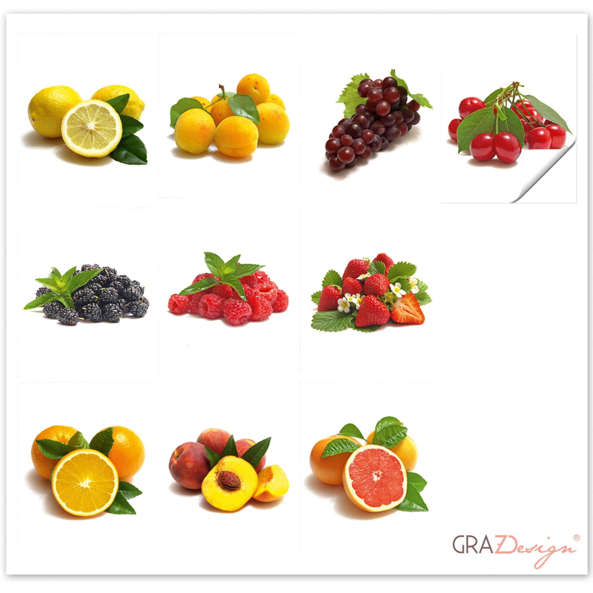 Fliesenaufkleber Fruchtiges Obst Design