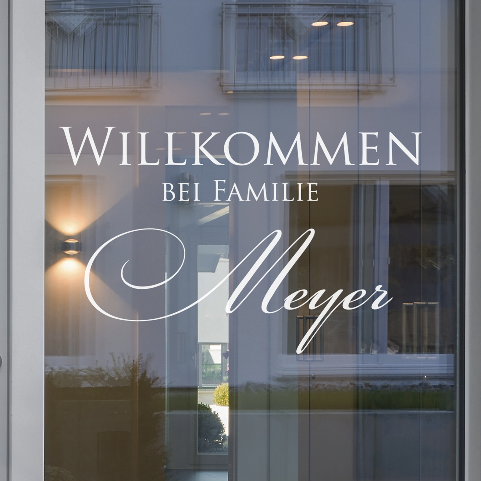 Fensterfolie Willkommen bei Familie