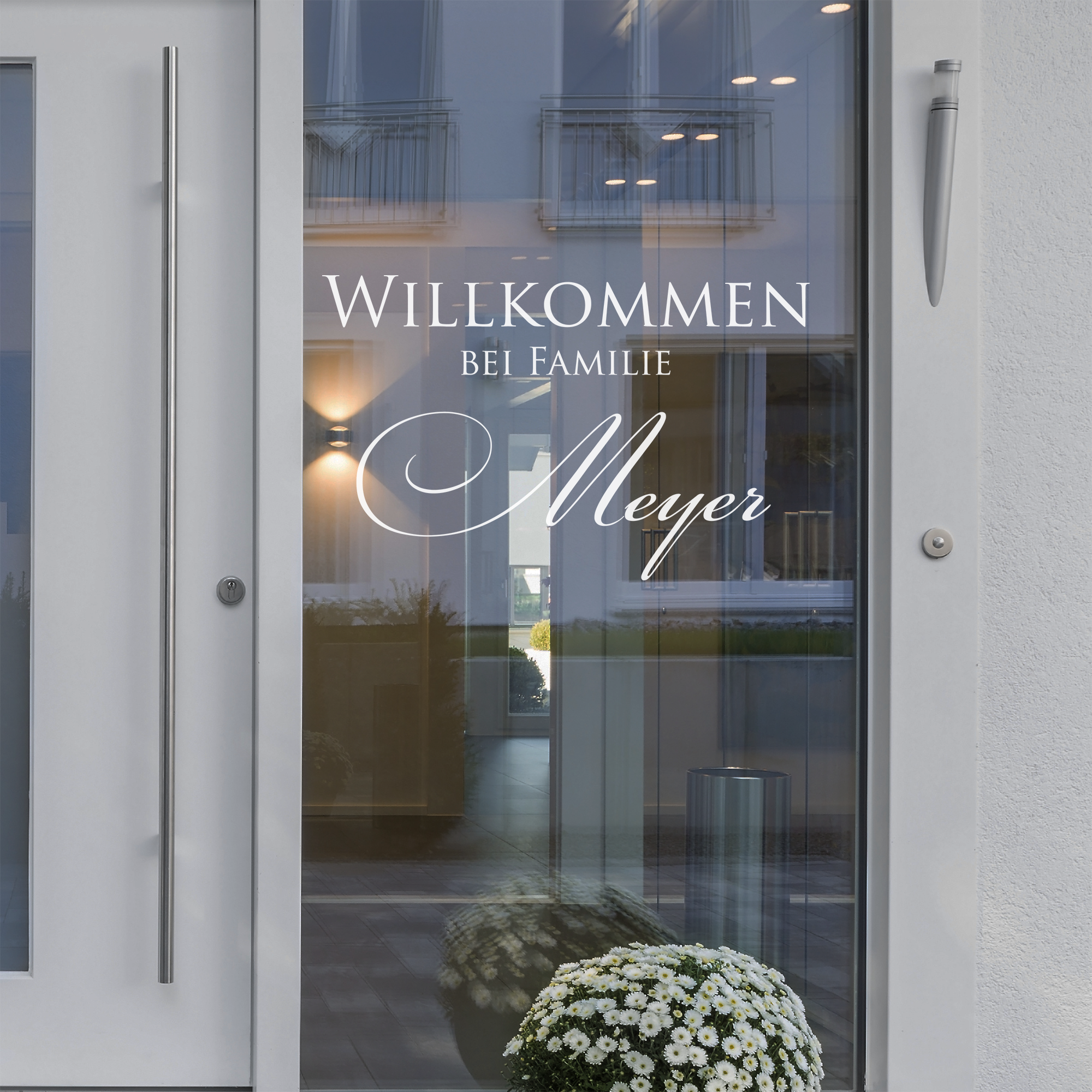 Fensterfolie Willkommen bei Familie