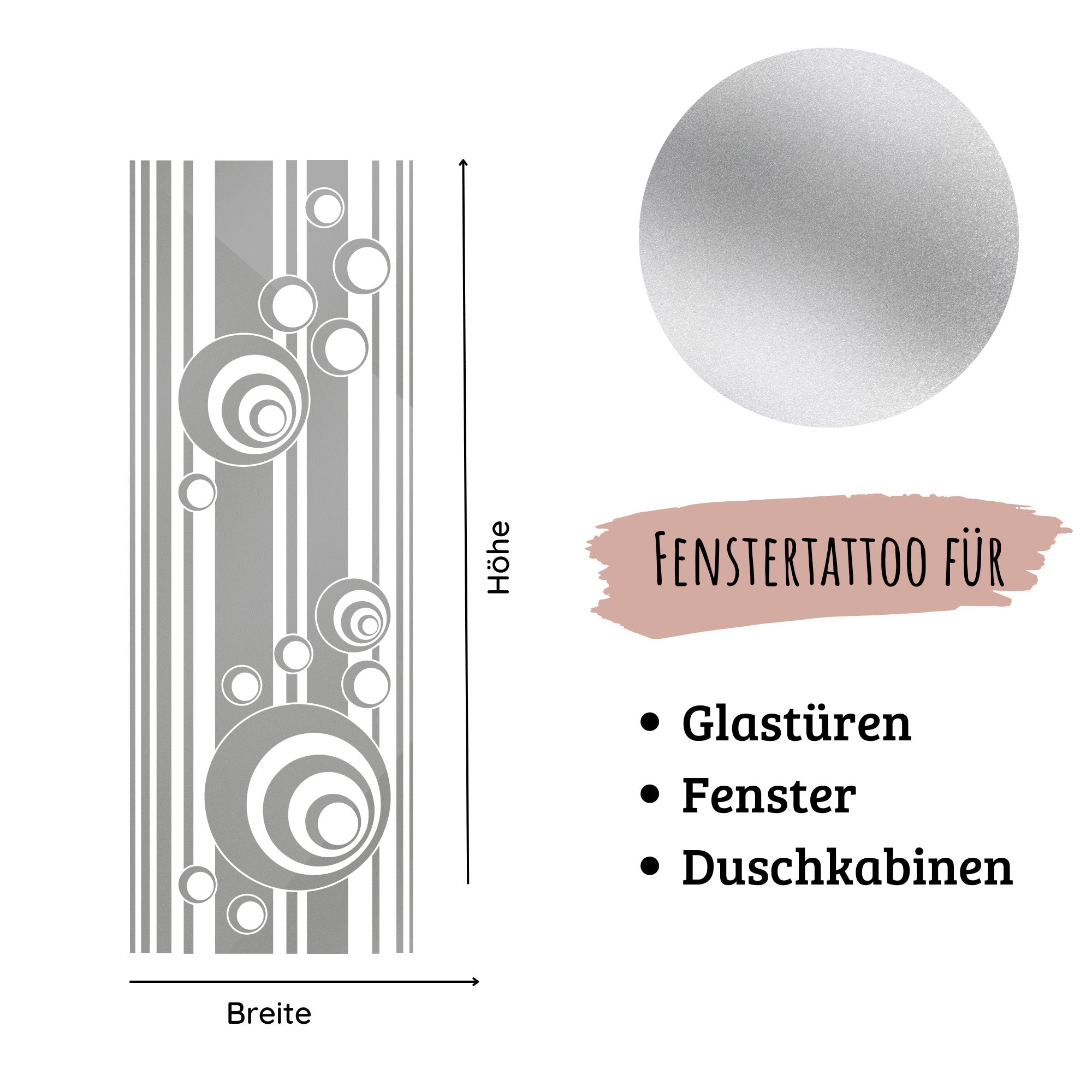 Glastüren Aufkleber Retro Kreise und Linien