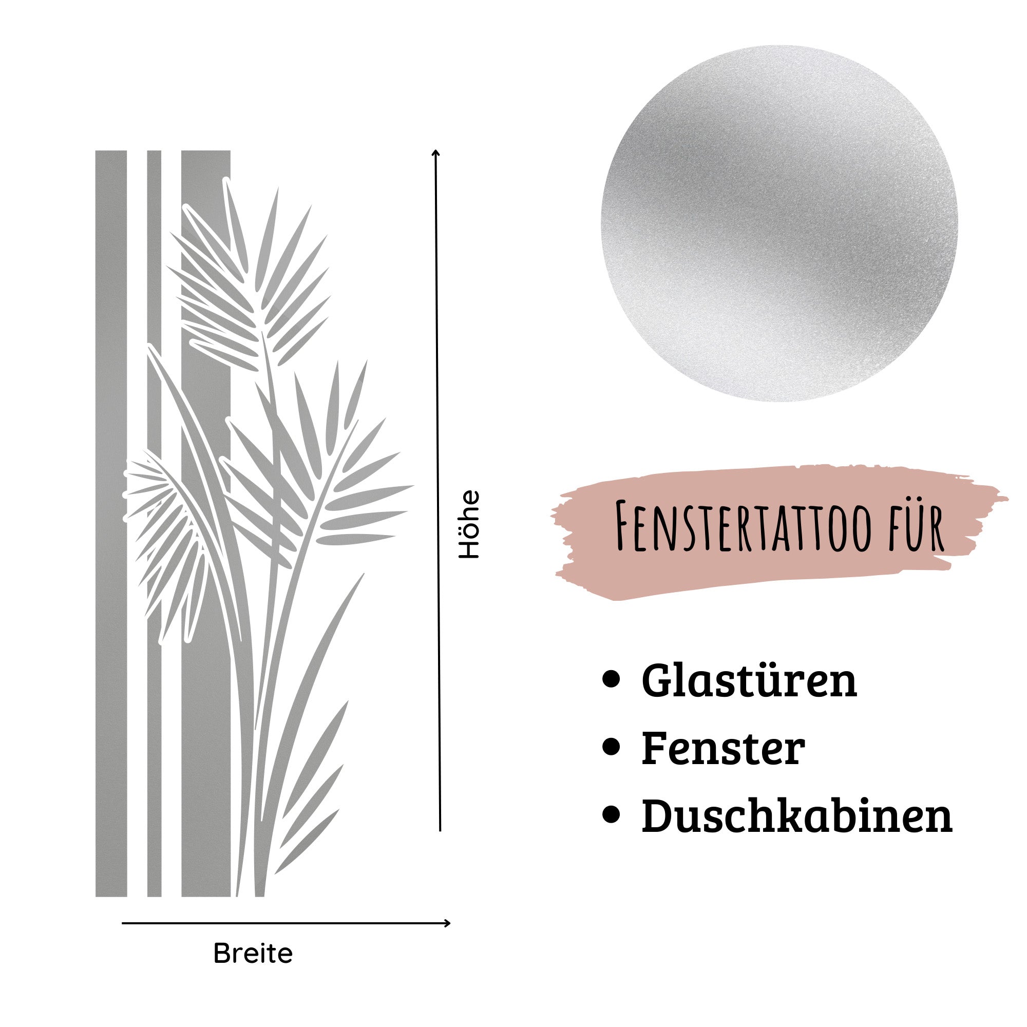 Fenstertattoo Wellness Banner mit Palmen-Blättern