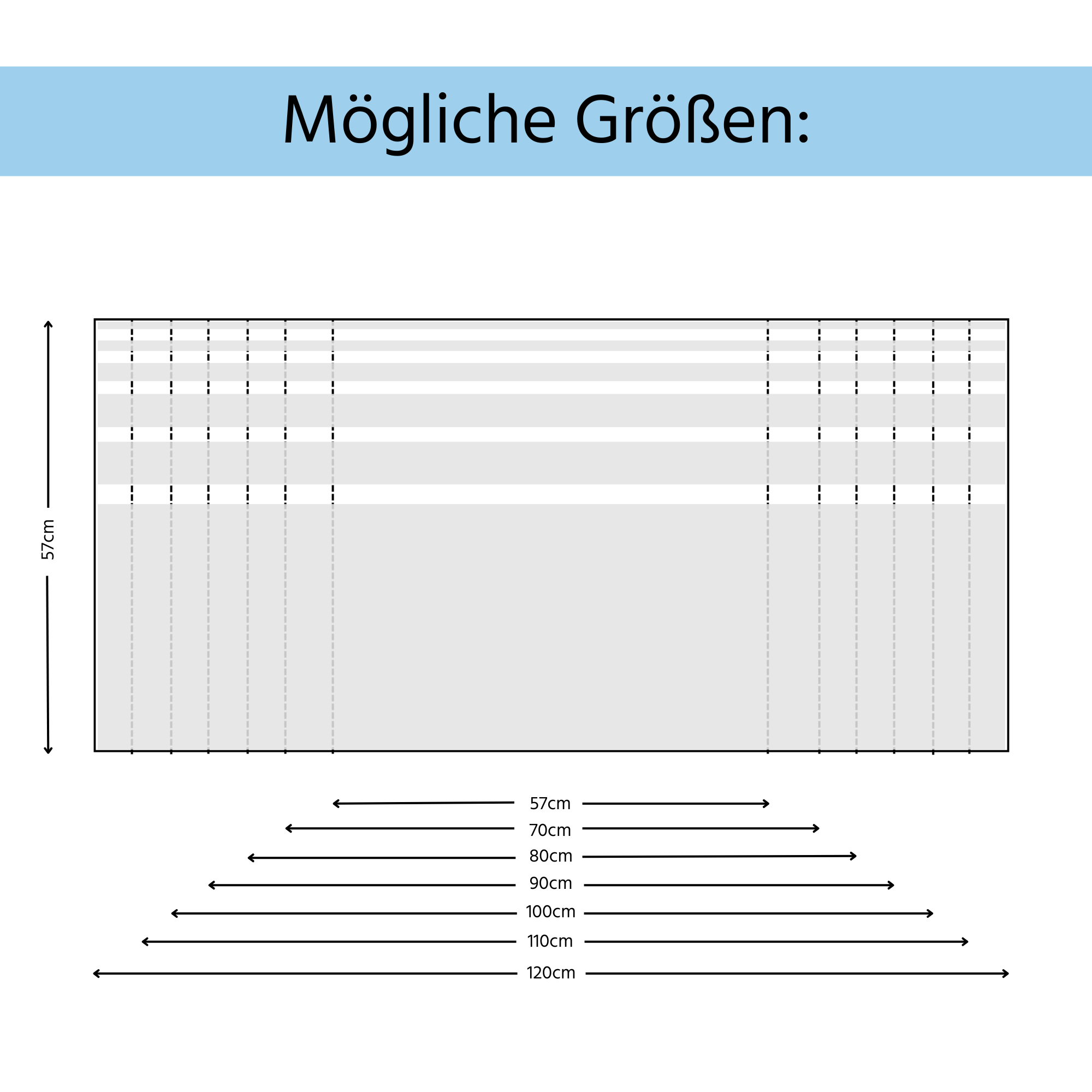 Fensterfolie Sichtschutz Streifen – Übersicht der verfügbaren Größen und Maße