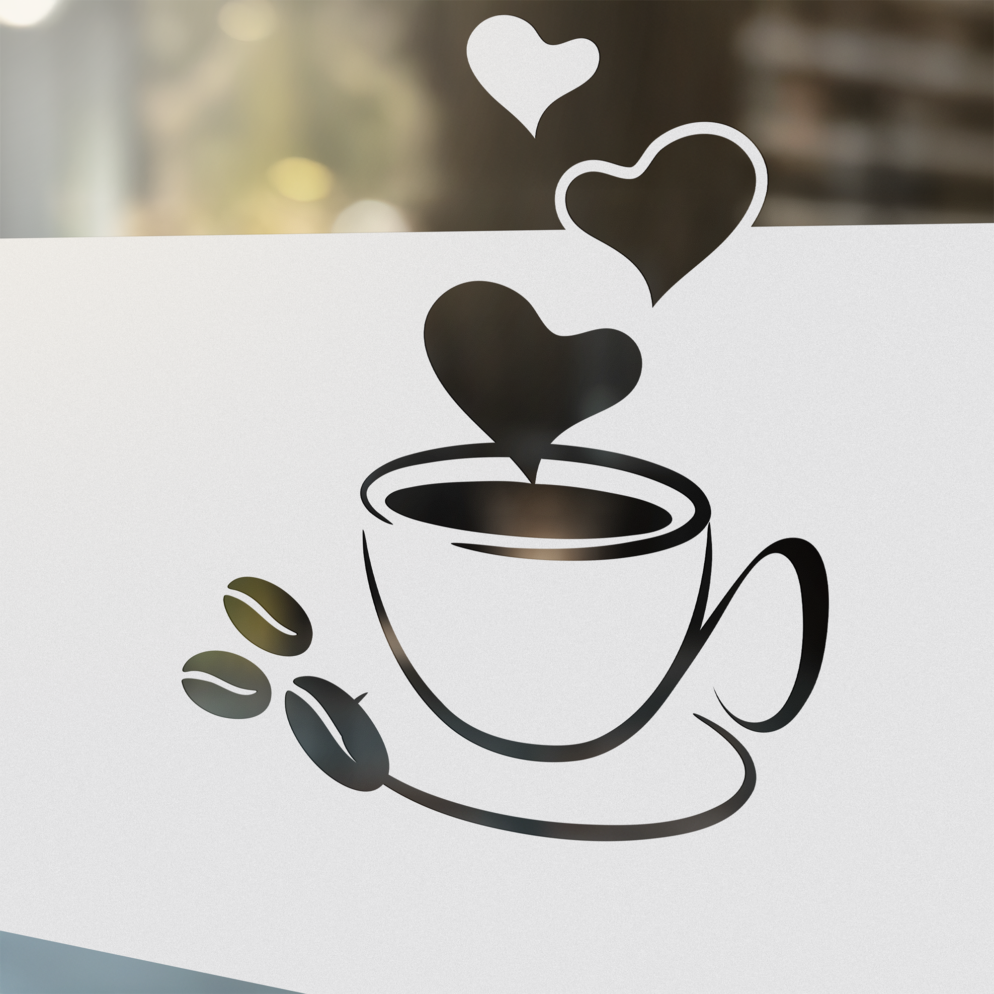 Glasdekor Tasse mit Herz - Für ein herzliches Zuhause