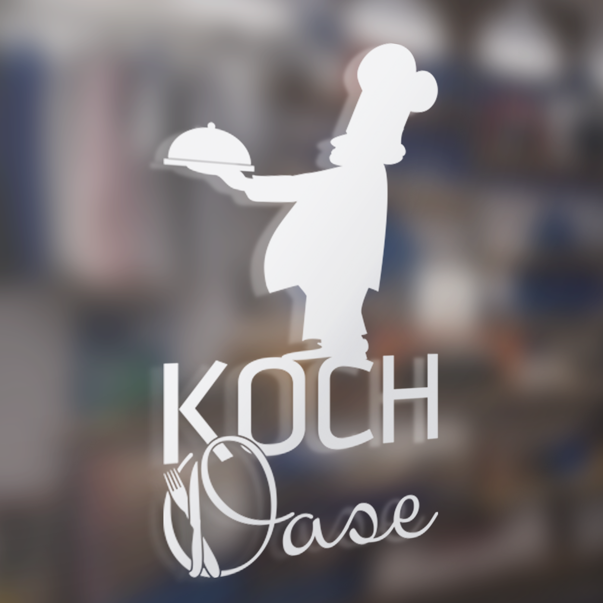 Glastür Aufkleber Koch Oase