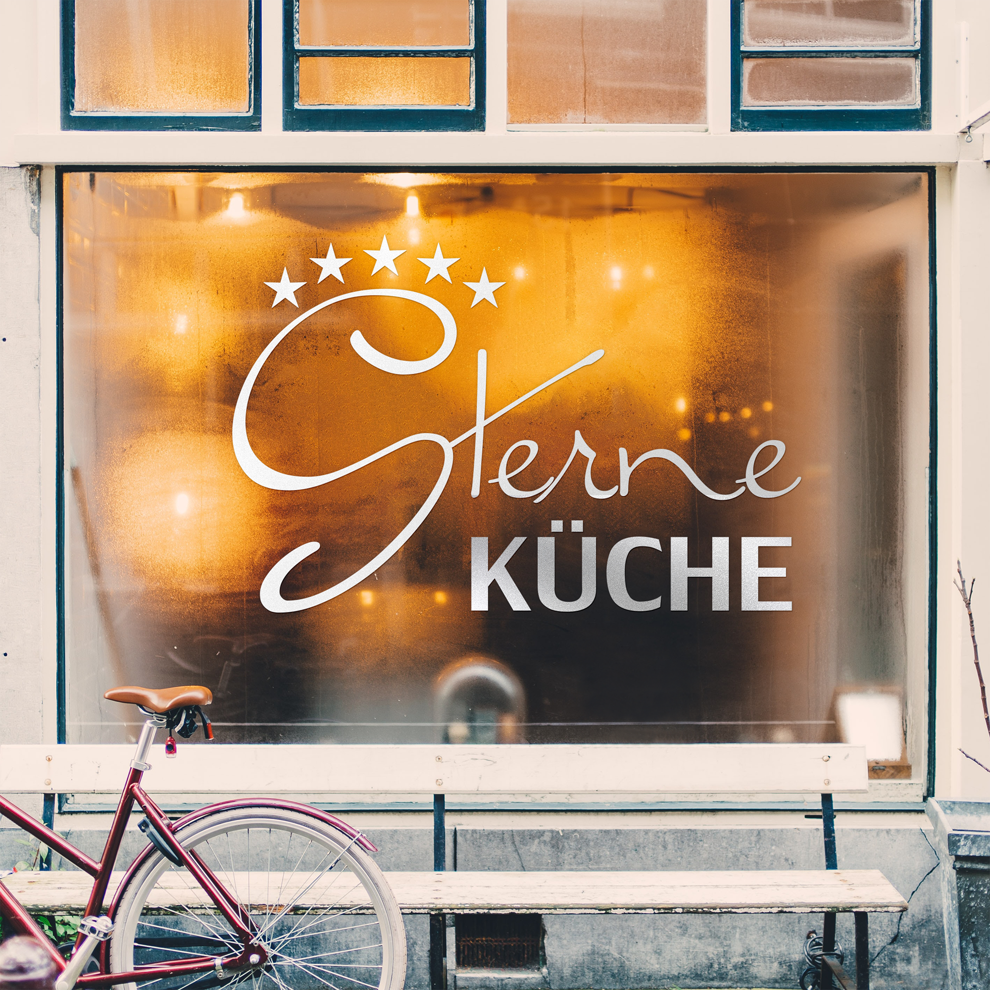 Fensterfolie Glastür Sterne Küche