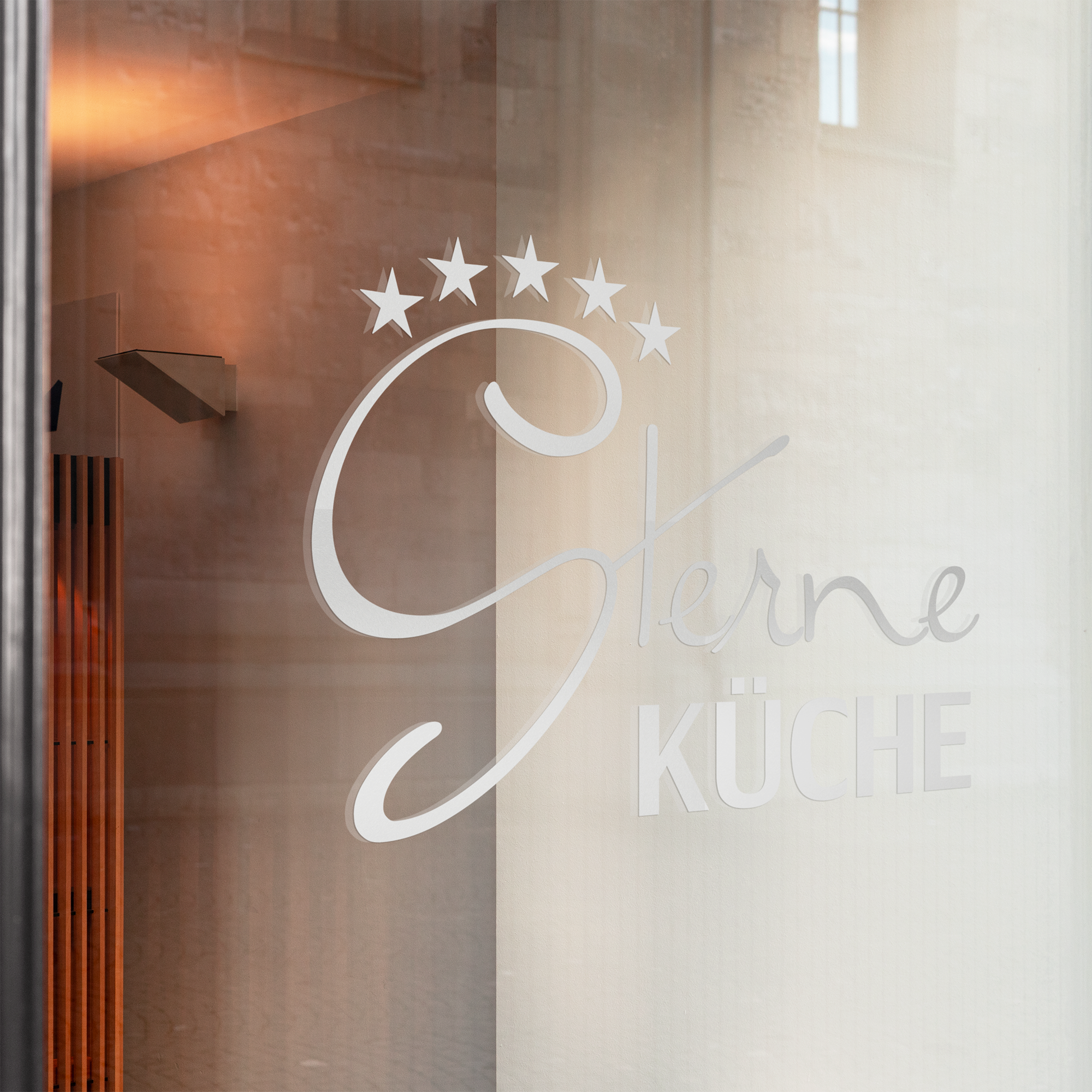 Fensterfolie Glastür Sterne Küche