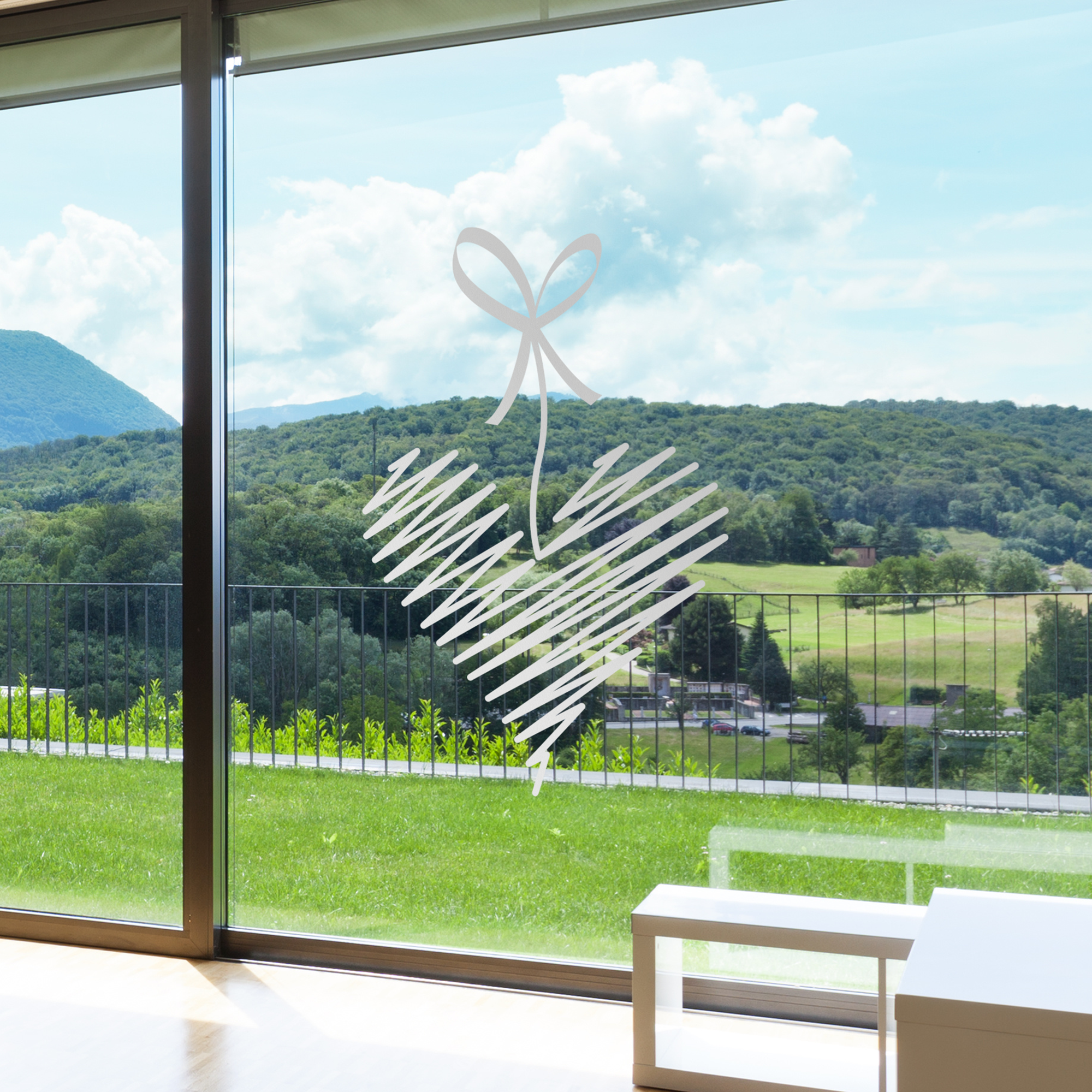 Fensterfolie Glastür Herz