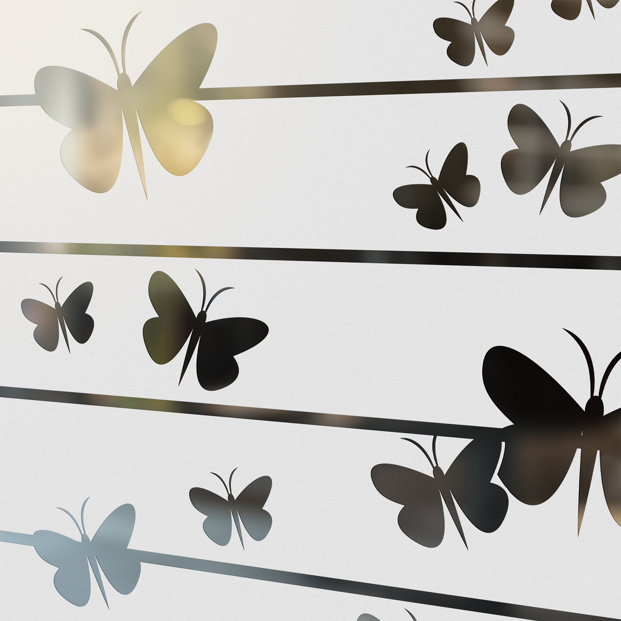 Fensterfolie Streifen Schmetterlinge