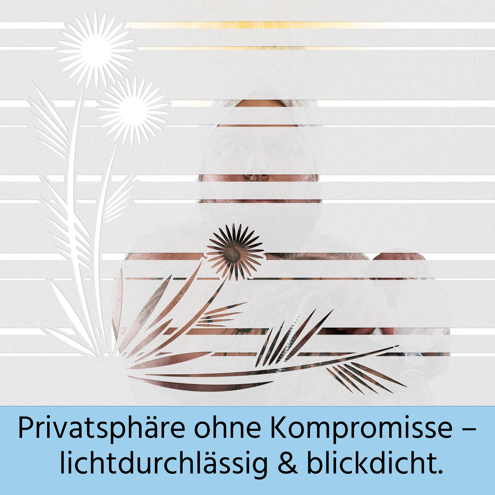 Fensterfolie mit Pflanzenmotiv
