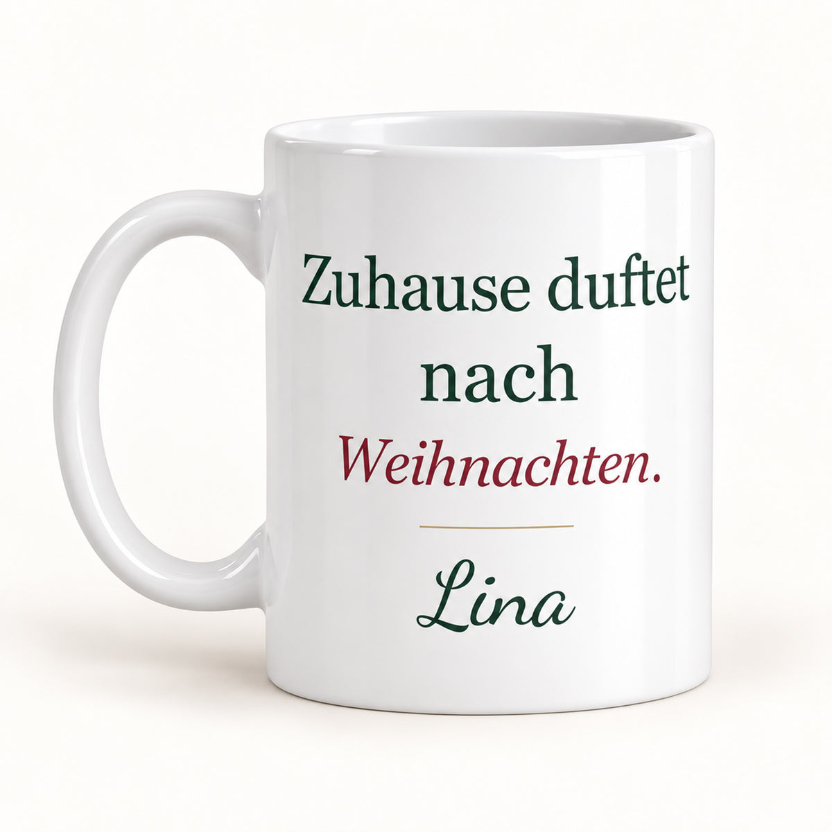 Personalisierte Weihnachtstasse mit Name – Lebkuchenhaus – Ansicht 2