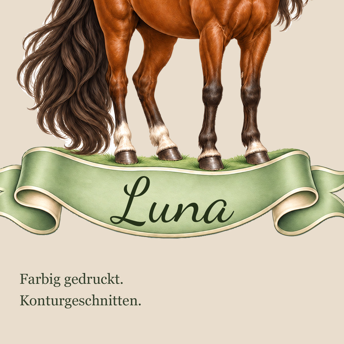Konturgeschnittenes Wandtattoo mit Aussparungen zwischen den Beinen
