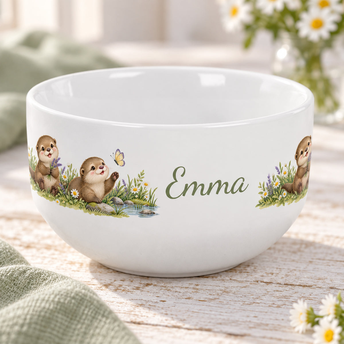 Vorderansicht – Müslischale Otter Blumenwiese, Beispielname Emma