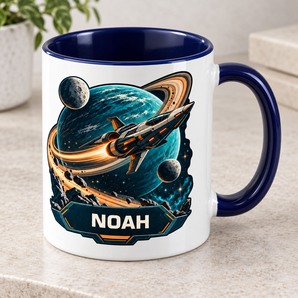 Tasse Ringplanet mit sichtbarer dunkelblauer Innenseite