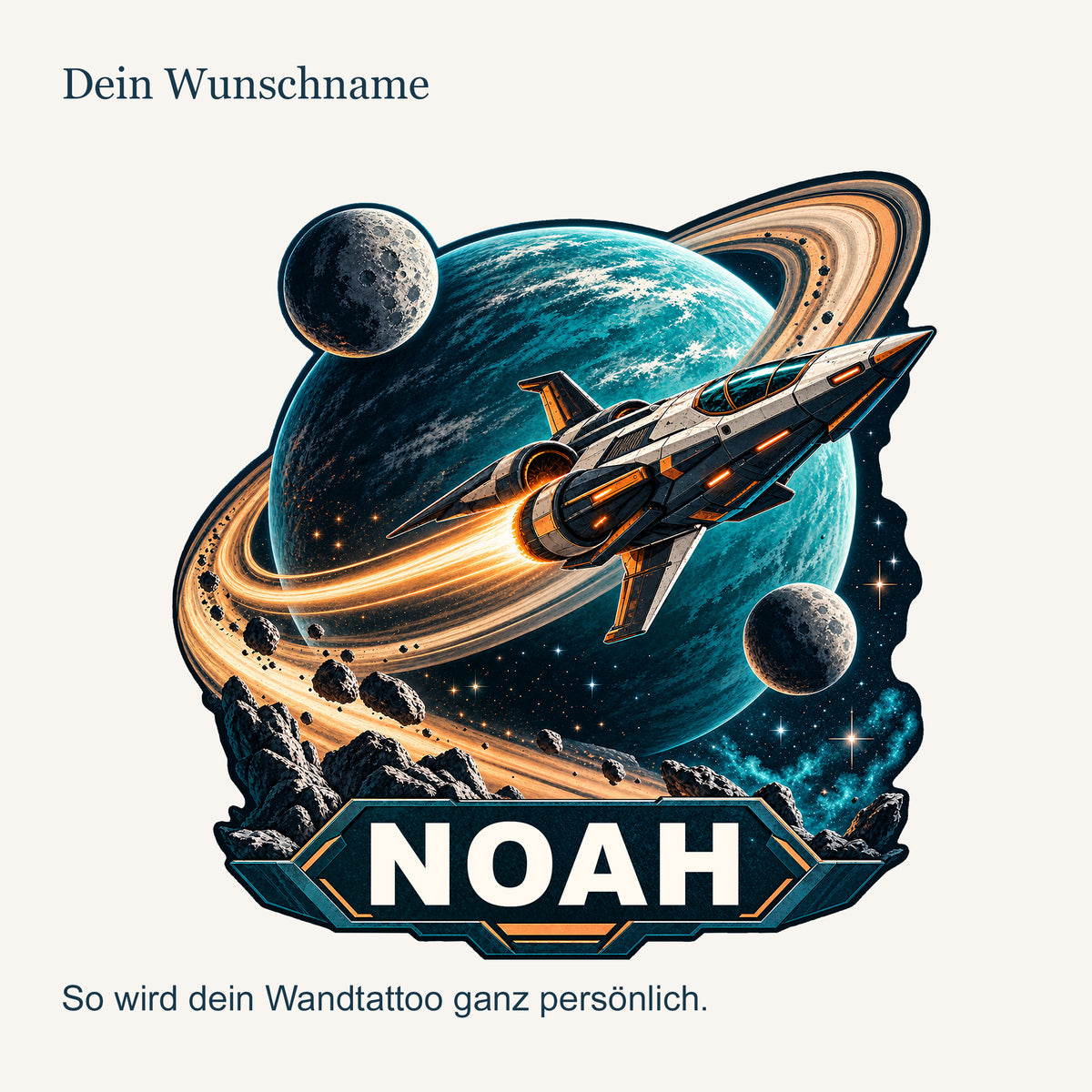 Personalisiertes Wandtattoo Ringplanet – personalisierung