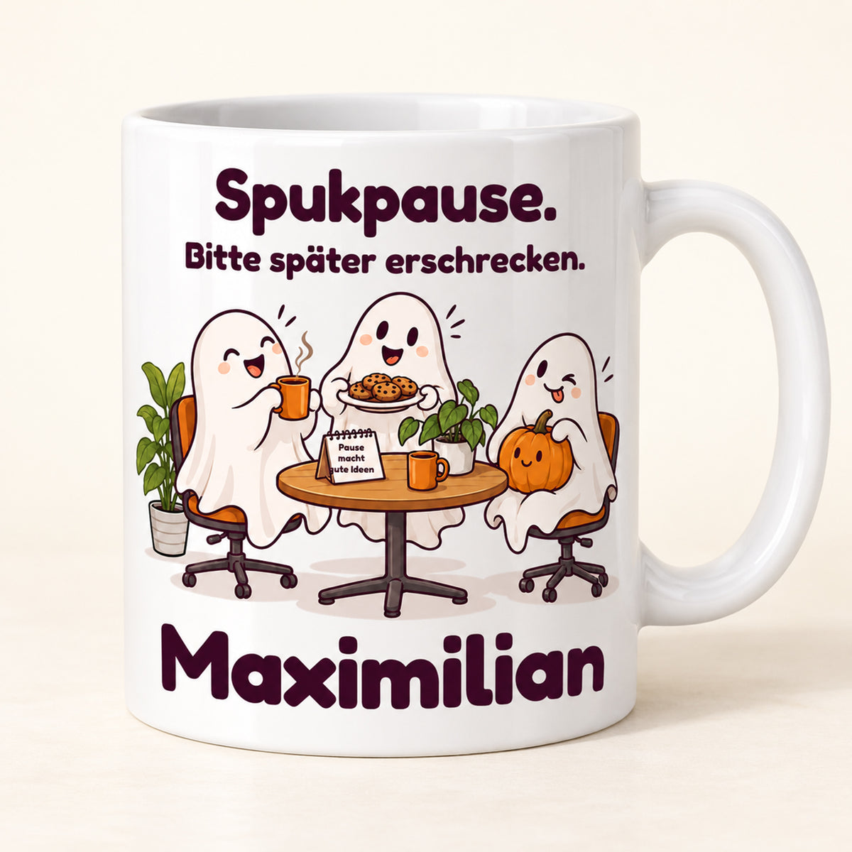 Geisterbuero-Tasse mit Wunschname - Motiv 1, Ansicht 1