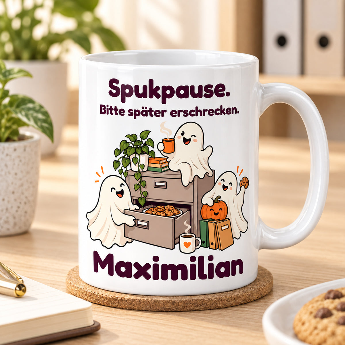 Geisterbuero-Tasse mit Wunschname - Motiv 4, Ansicht 8