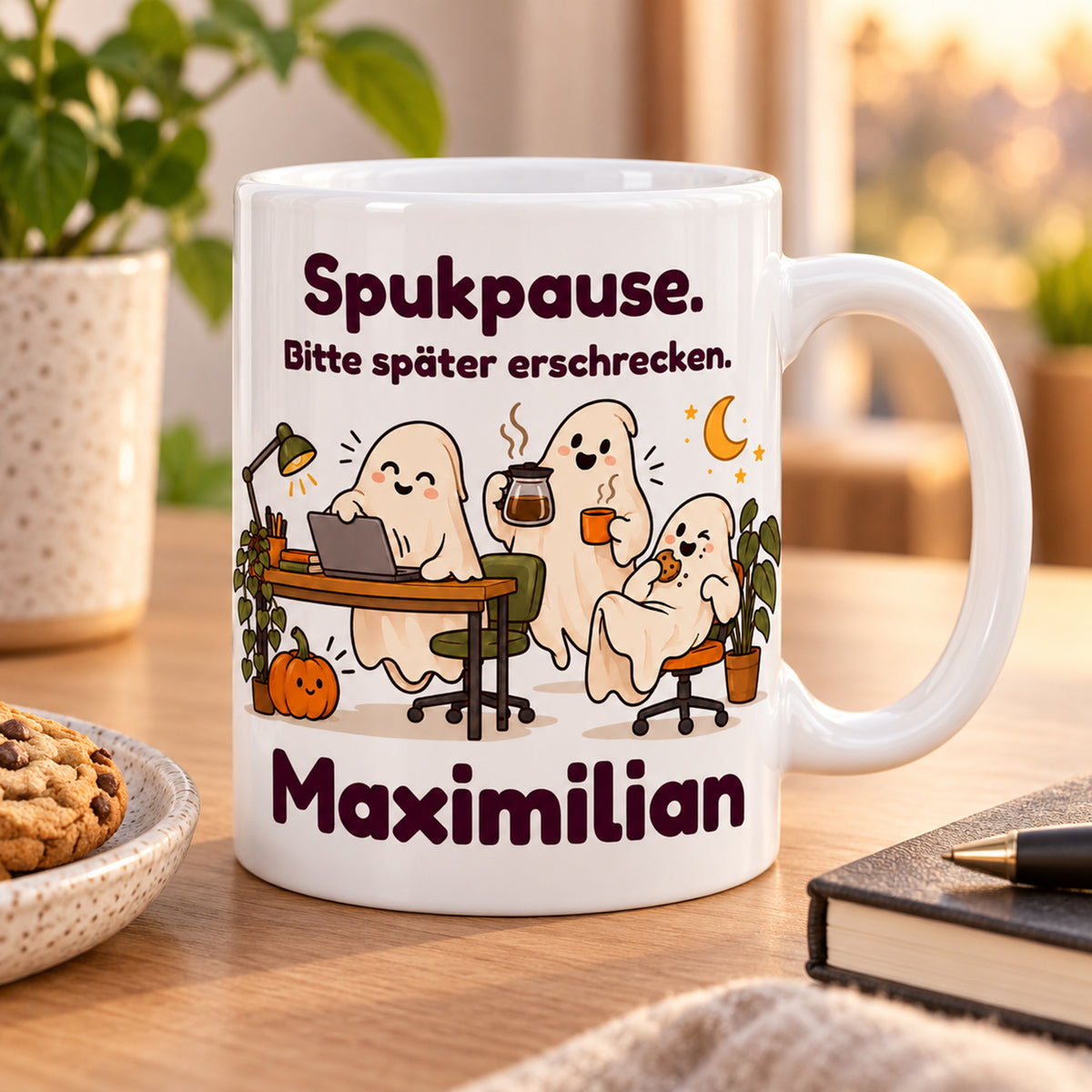 Geisterbuero-Tasse mit Wunschname - Motiv 5, Ansicht 8