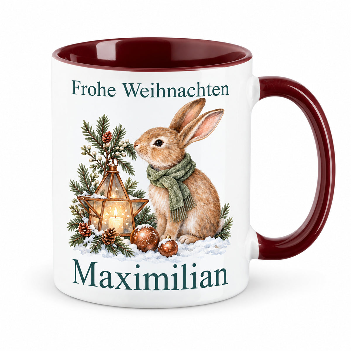 Hase – Hauptbild der personalisierten Weihnachtstasse