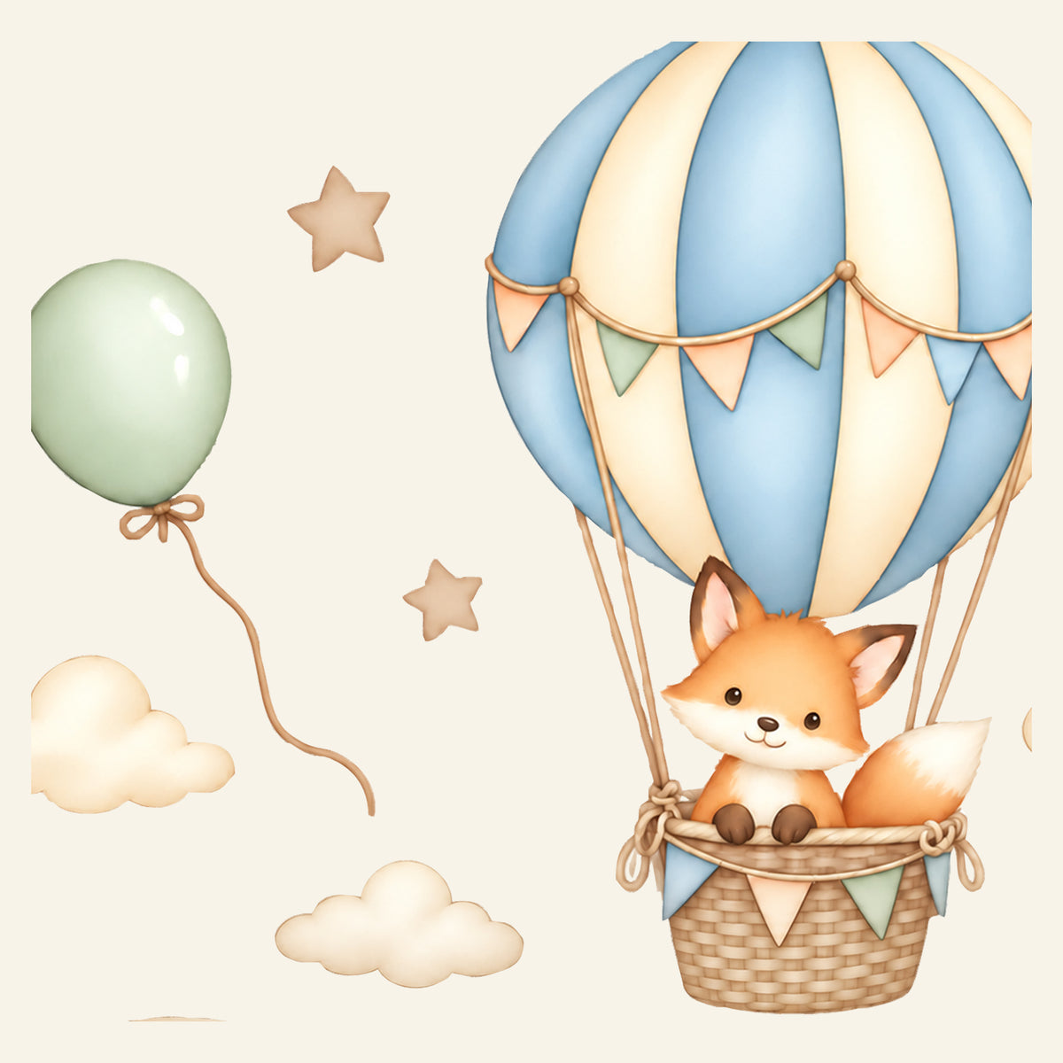 Wandtattoo Fuchs mit Namen im Banner - Motivdetail