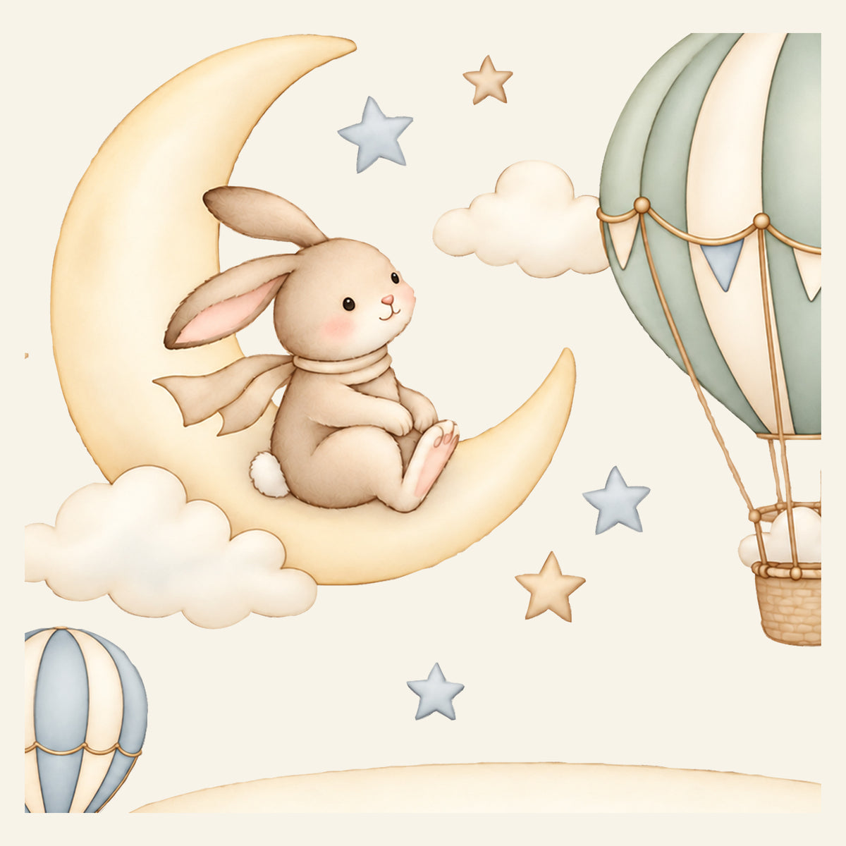 Wandtattoo Hase mit Namen im Banner - Motivdetail