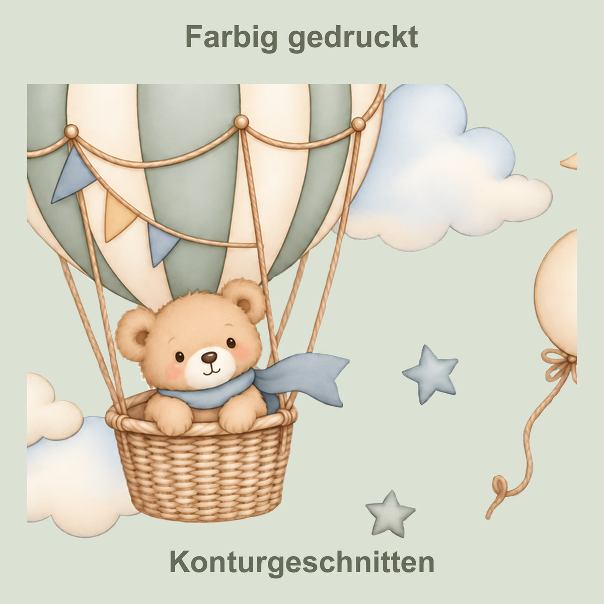 Wandtattoo Bär mit Namen im Banner - Kontur
