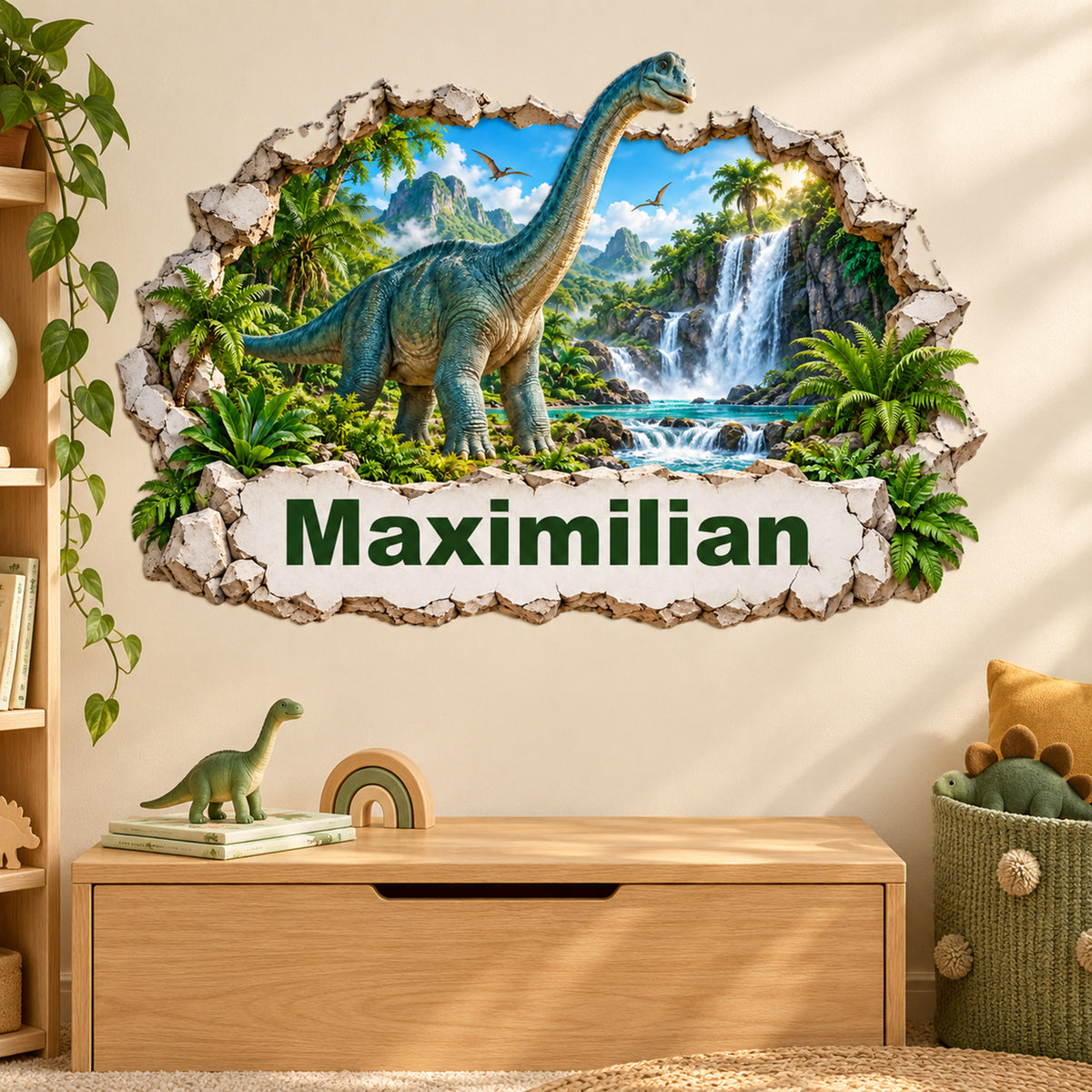 Dinosaurier-Wandtattoo Motiv 3 – Wohnraumbeispiel