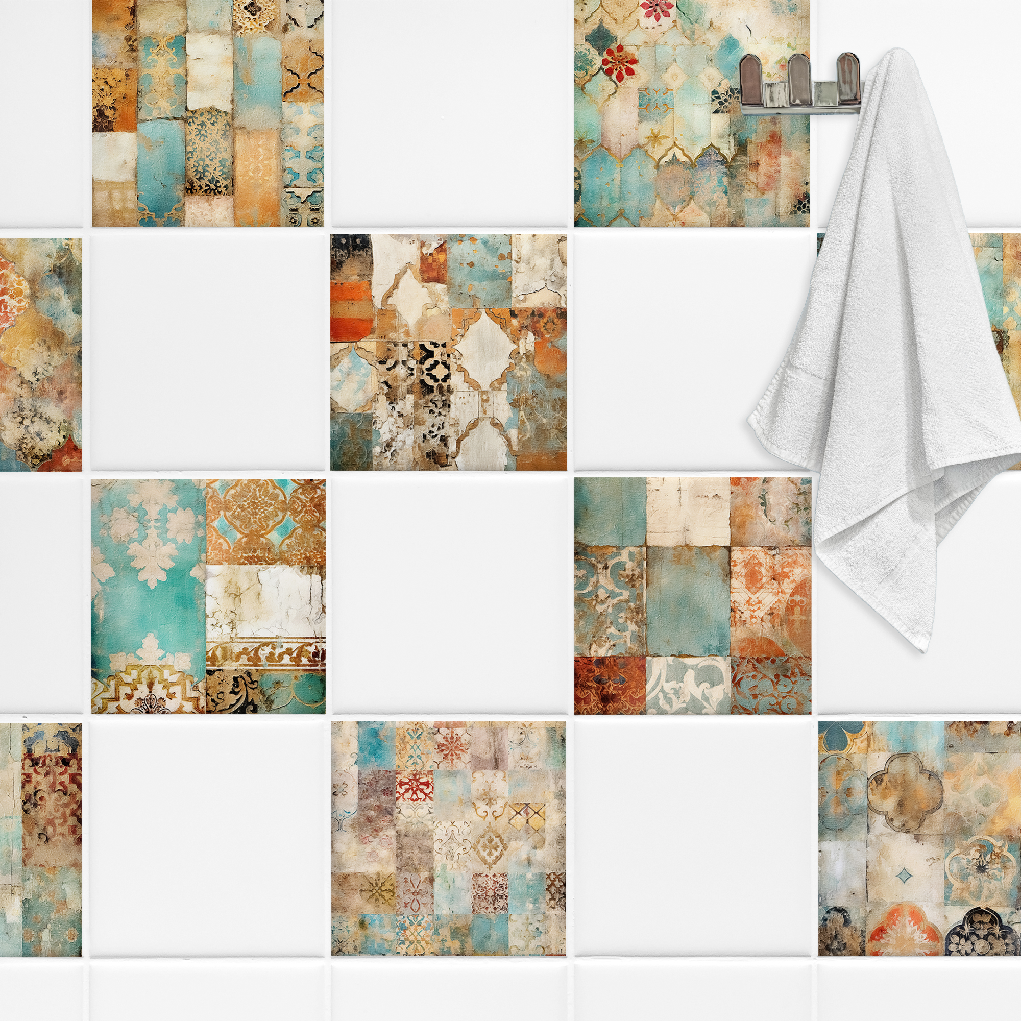 Fliesenaufkleber Boho-Muster