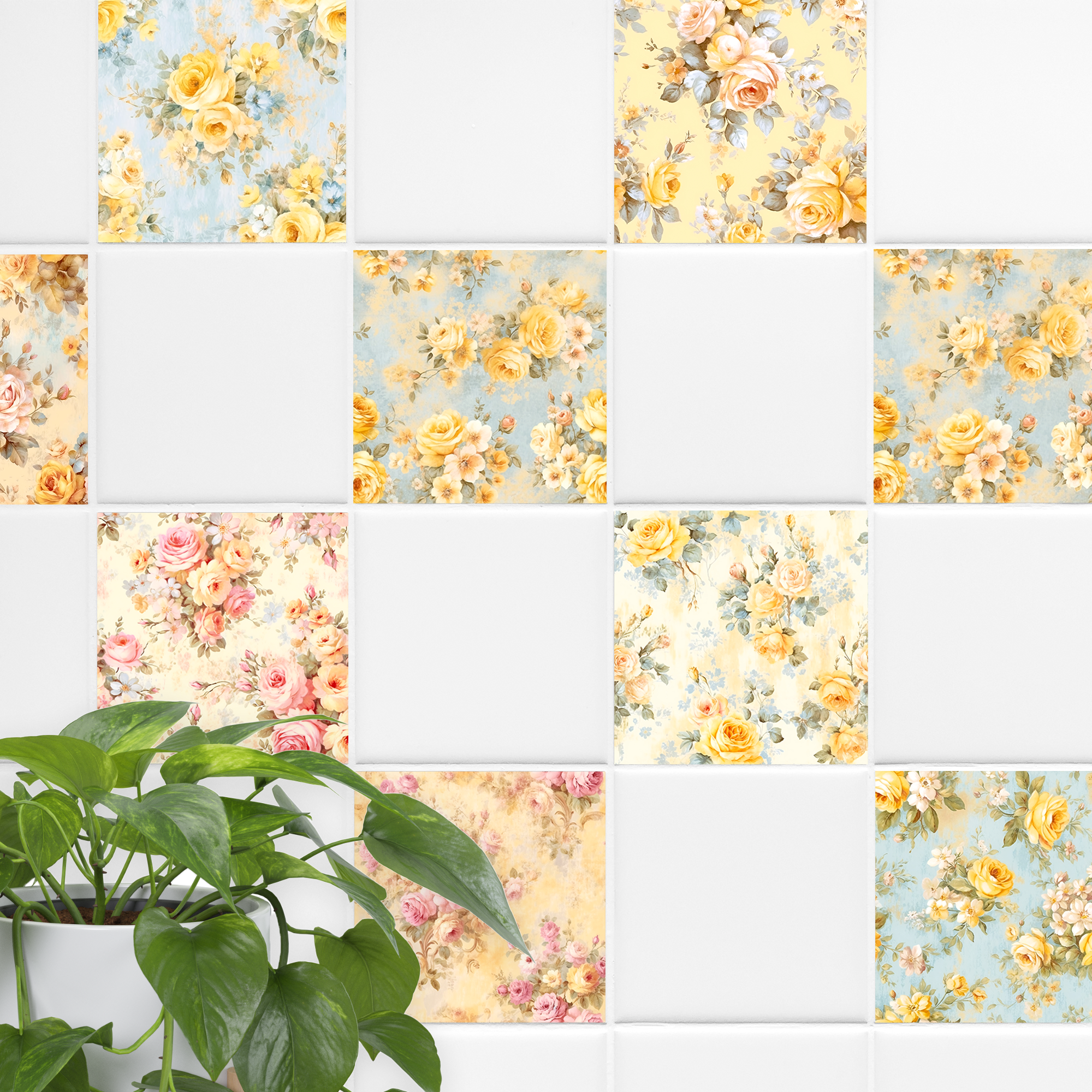 Fliesenaufkleber Blumenmuster