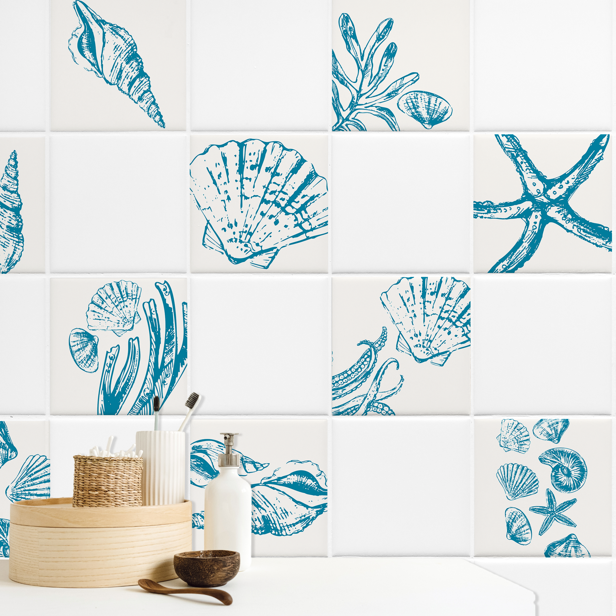 Fliesenaufkleber Muschel-Motiv