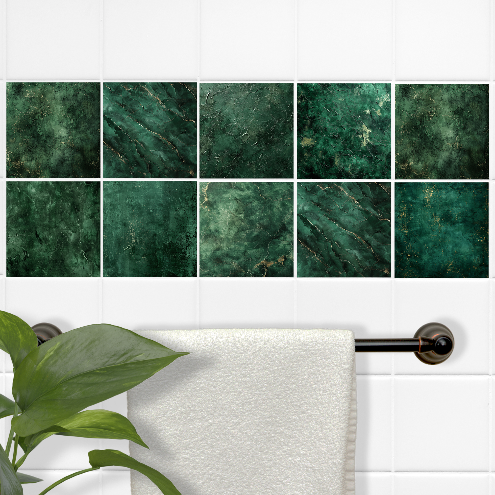 Fliesenfolie Grüner Marmor