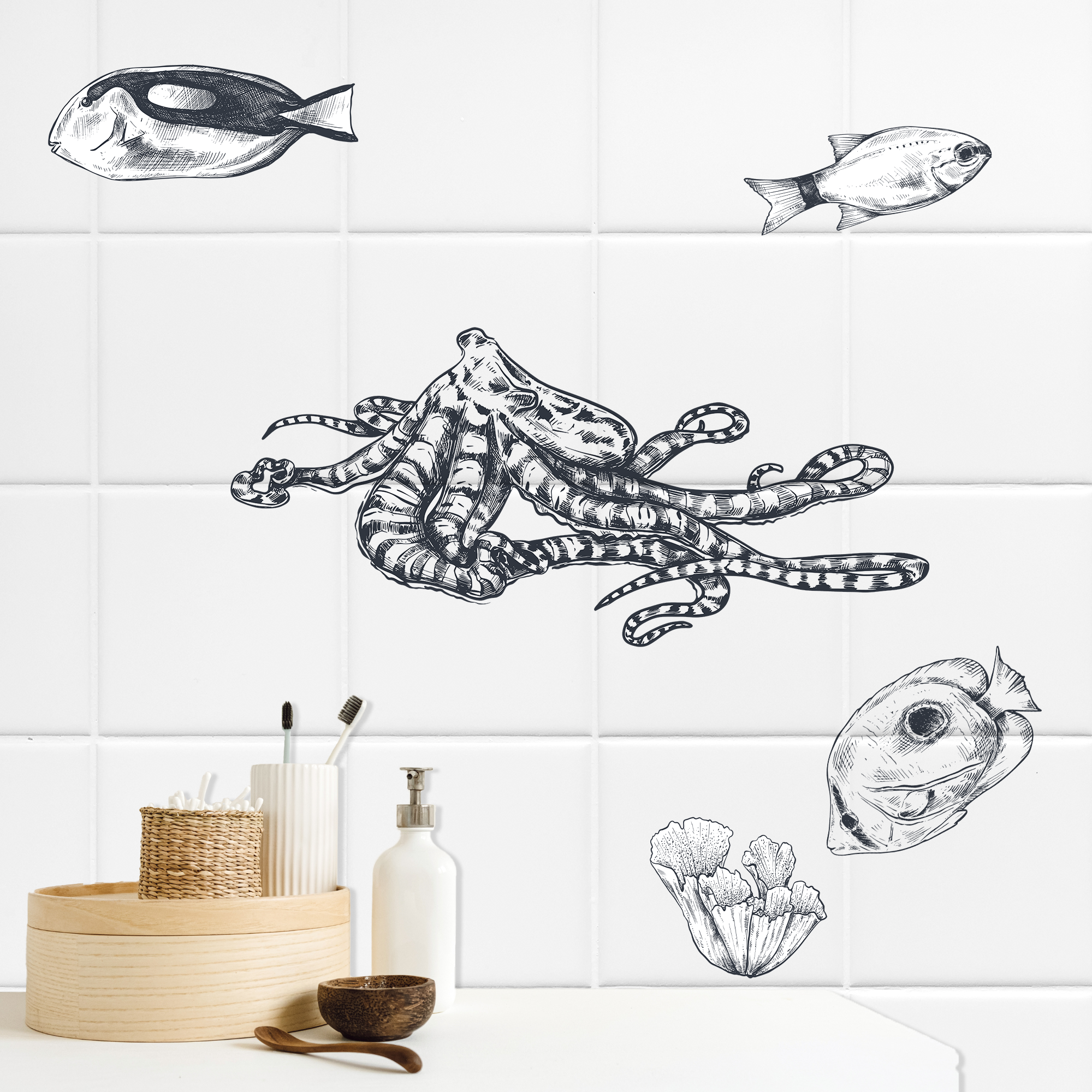 Wandtattoo Meeresbewohner