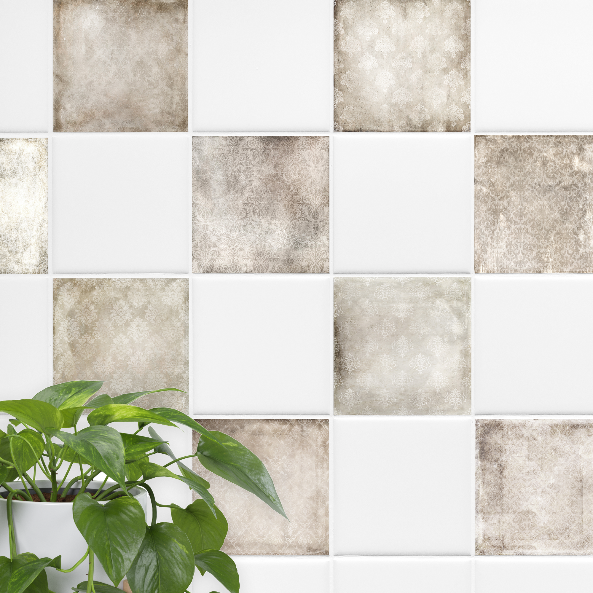 Fliesenaufkleber Vintage-Muster