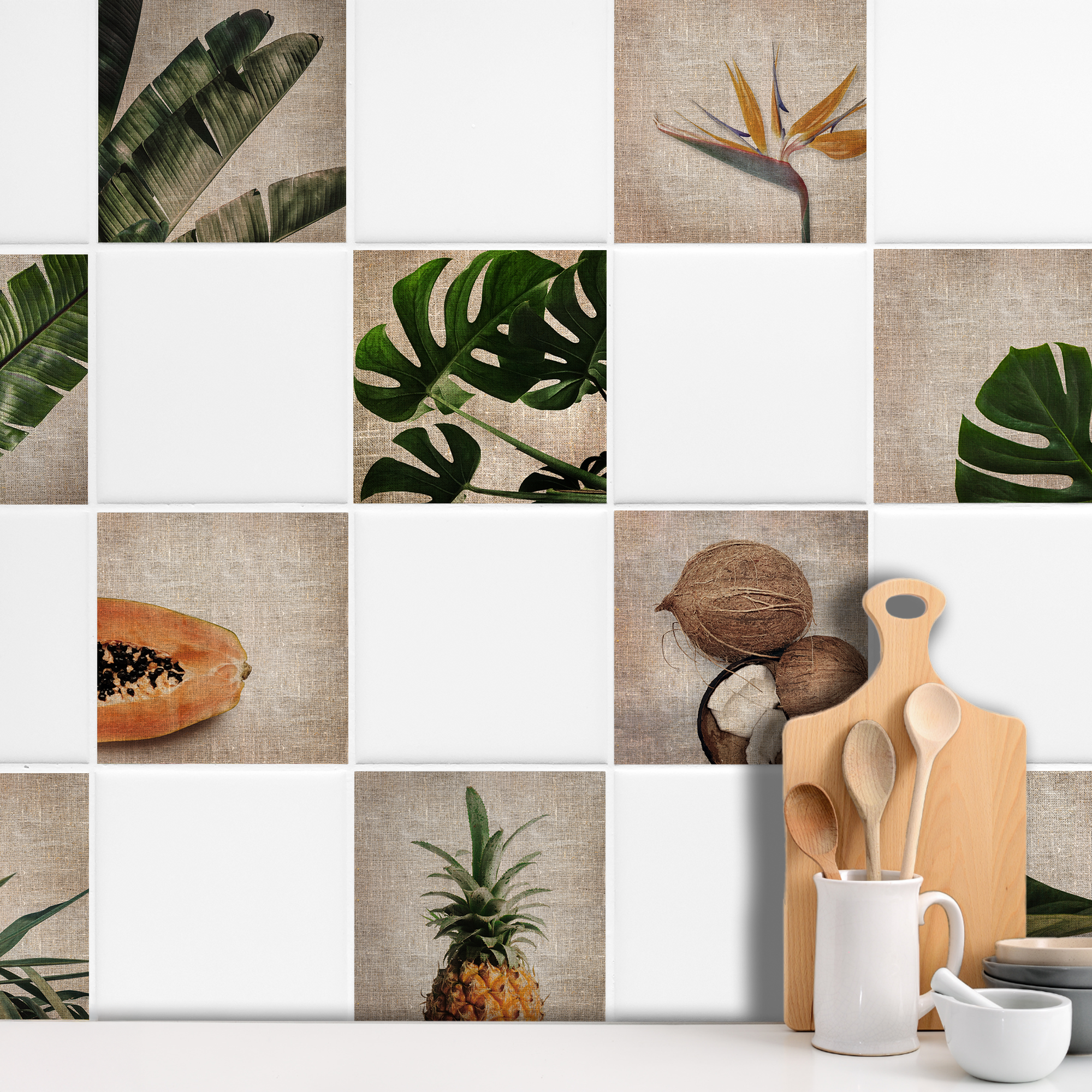 Fliesenaufkleber Blattmotiv