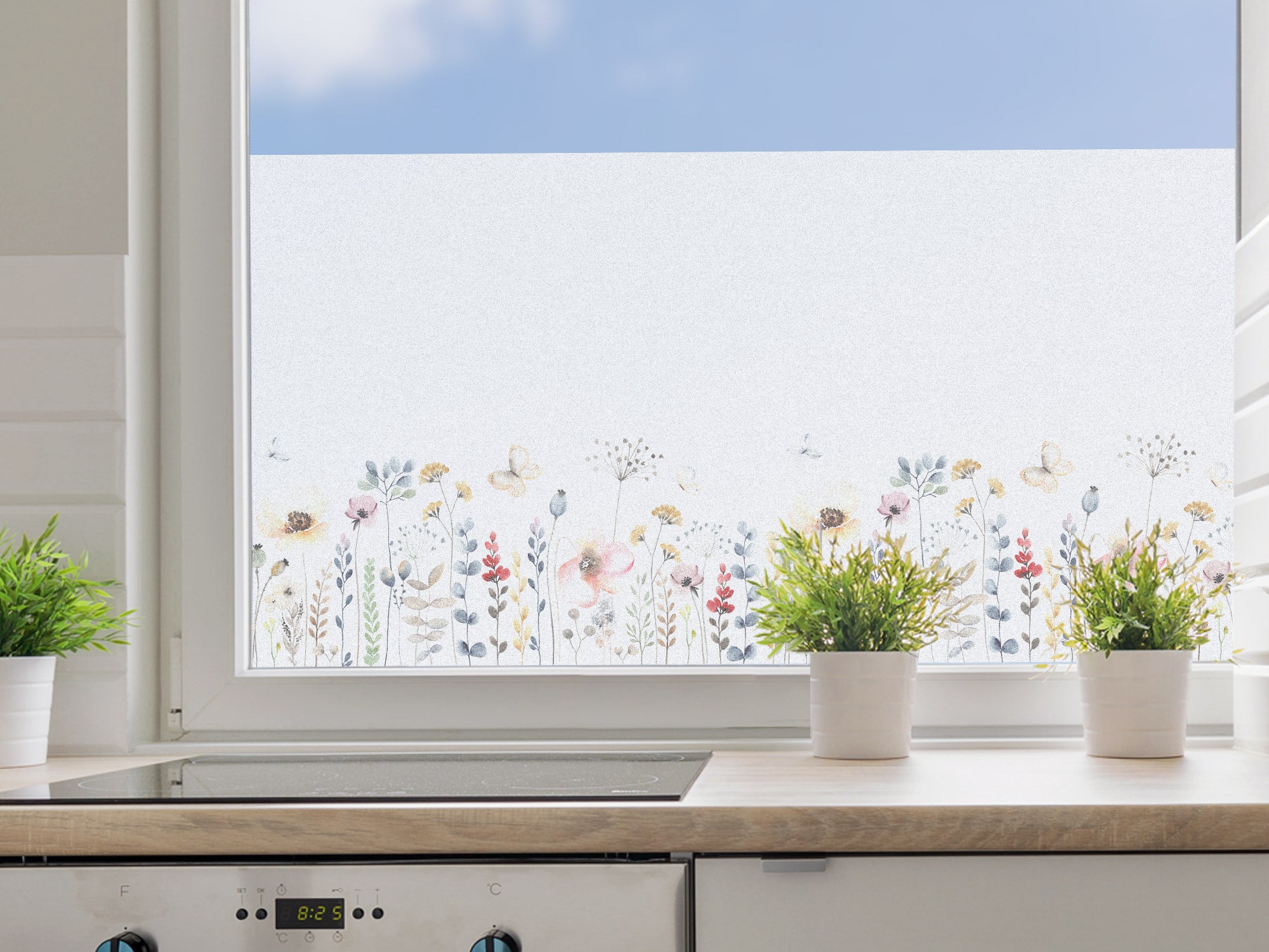 Glasdekor Blumenwiese