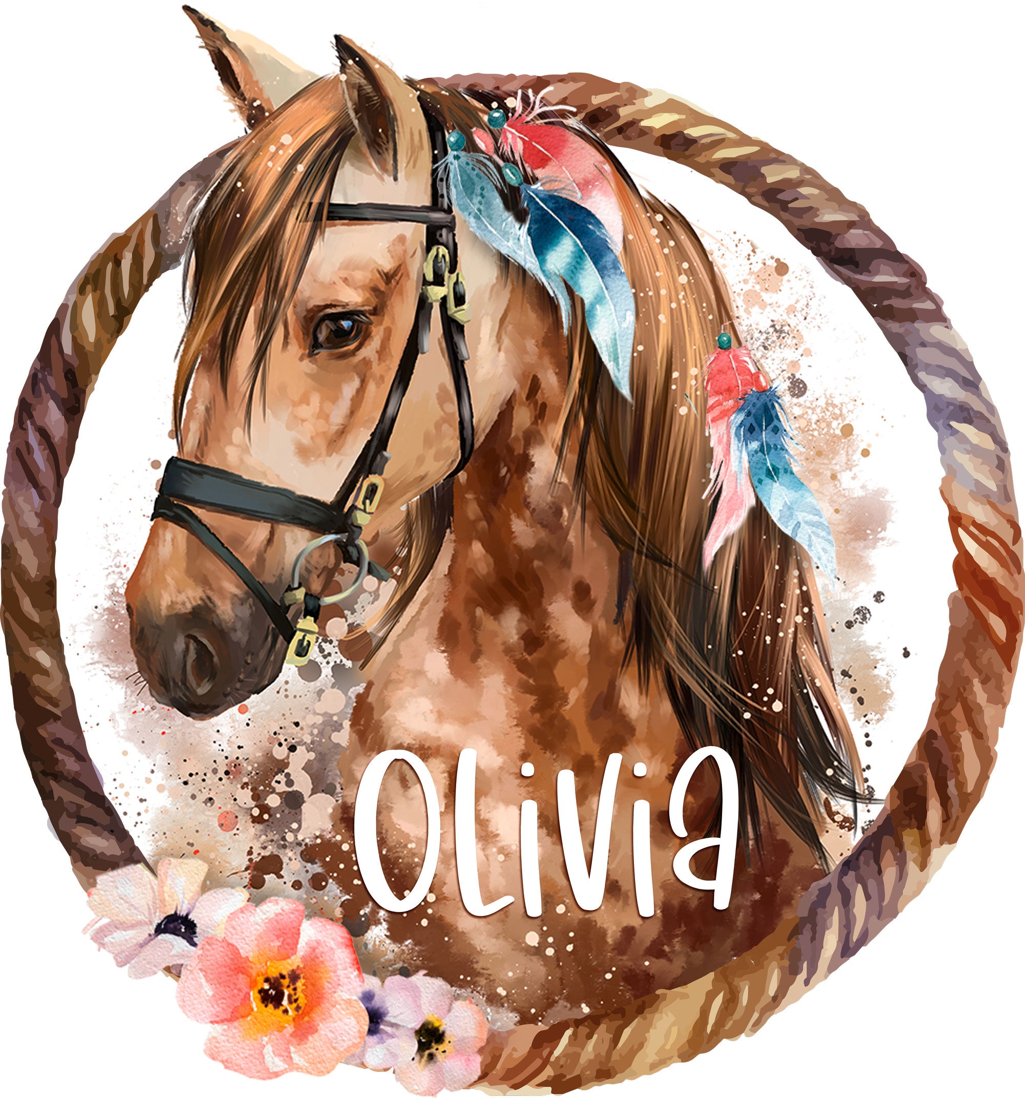 Wandtattoo Pferd mit Wunschnamen