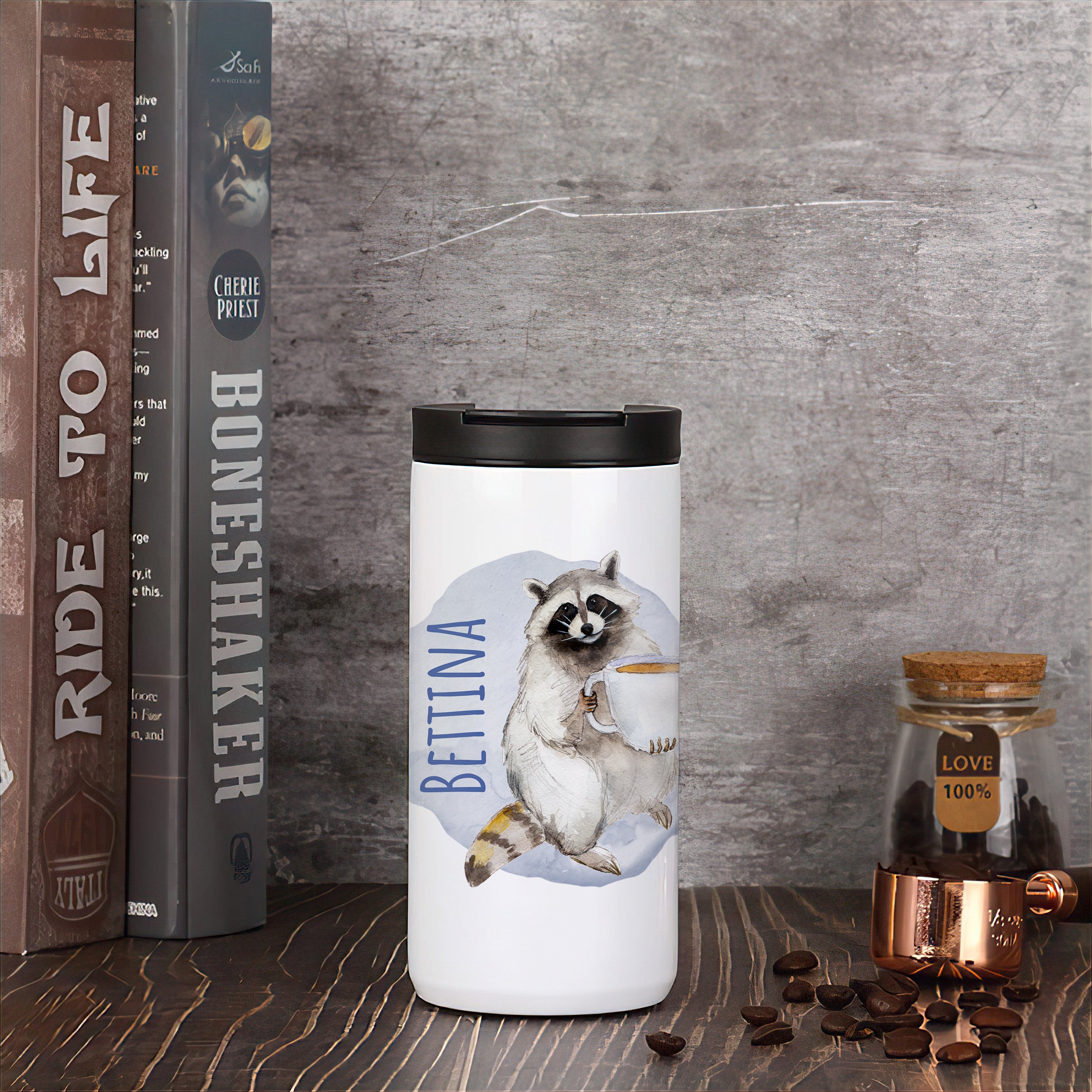 Kaffeebecher Waschbär