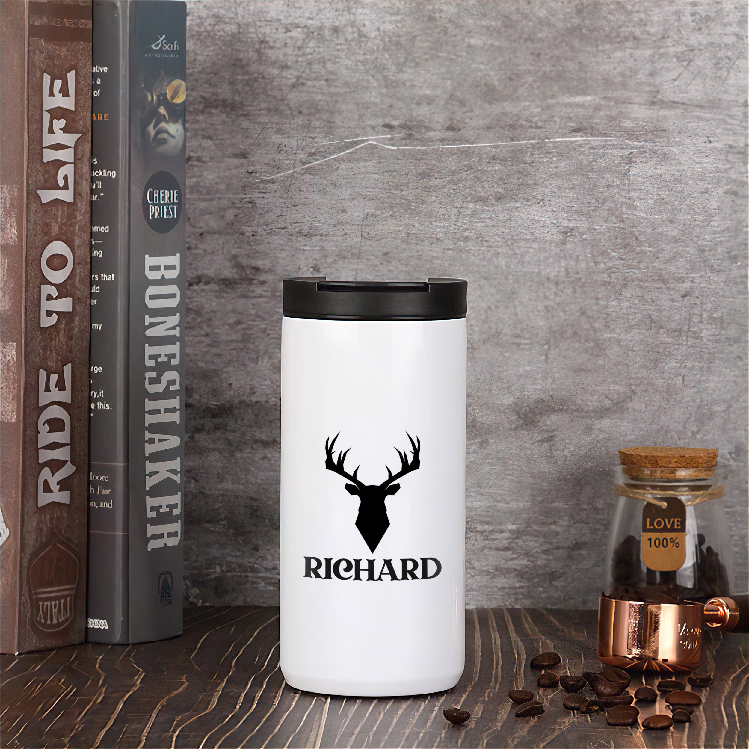 Kaffeebecher mit Hirschmotiv - Für Kaffeeliebhaber unterwegs