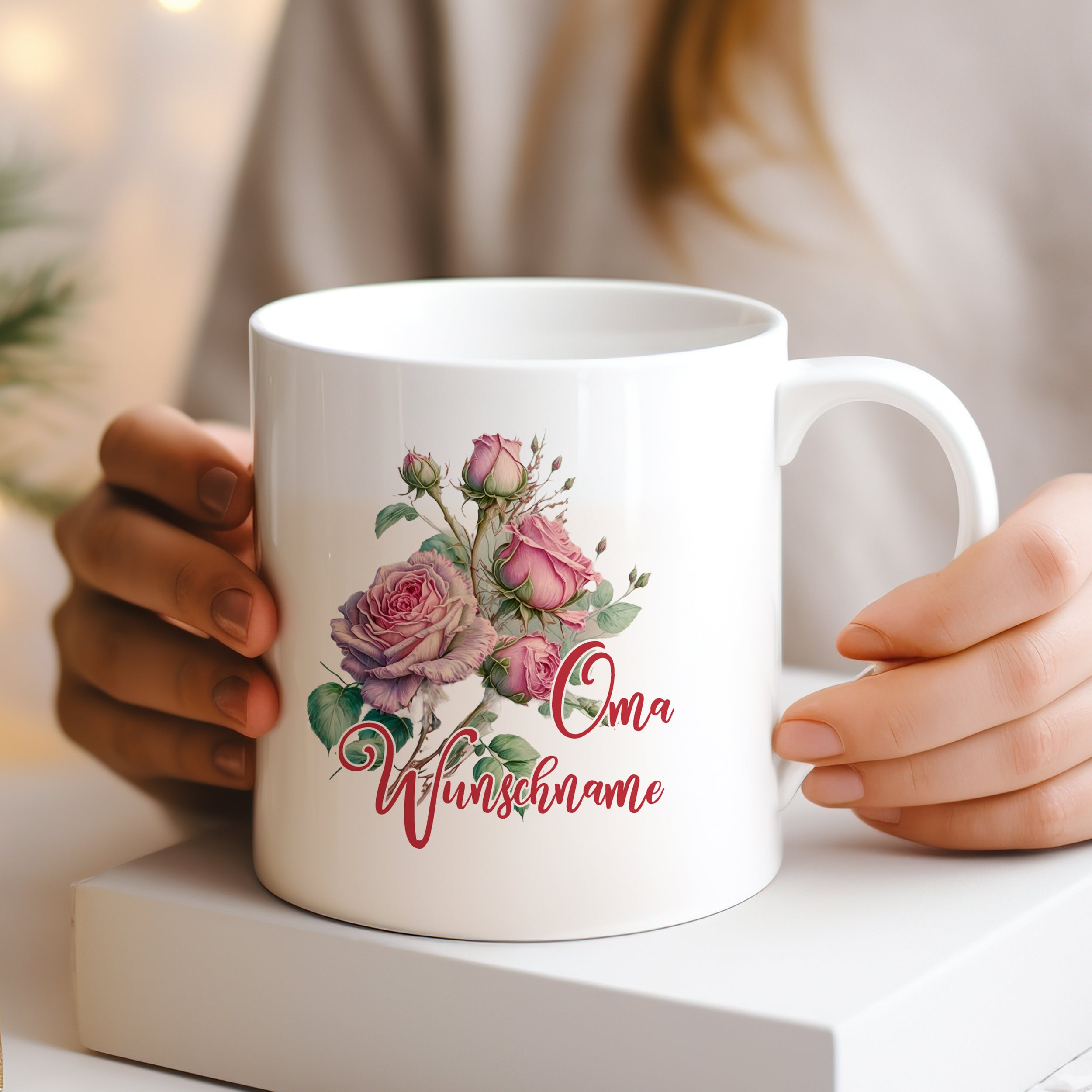 Tasse mit Rosen - Für die beste Oma