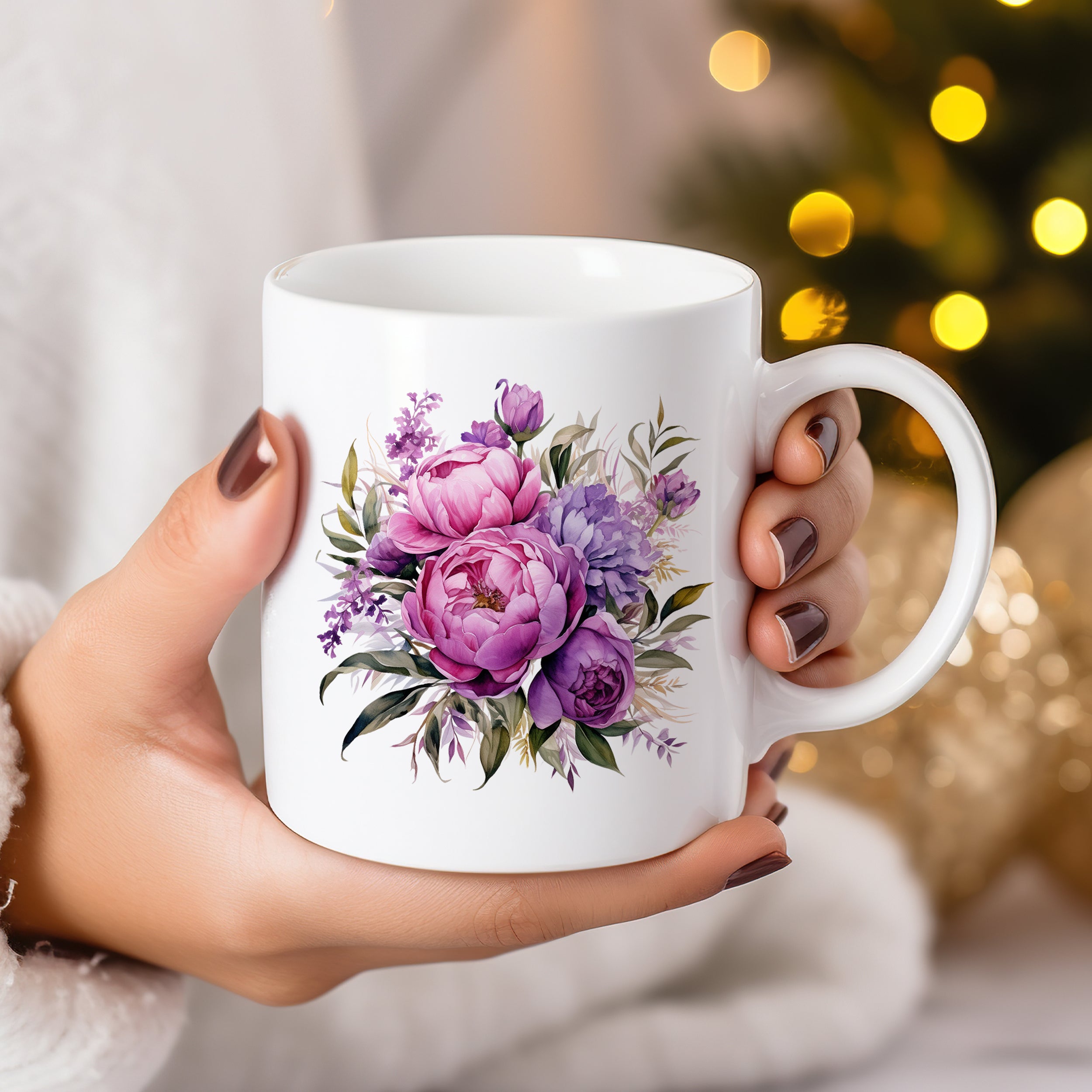 Tasse mit Blumenmotiv - Für die beste Oma