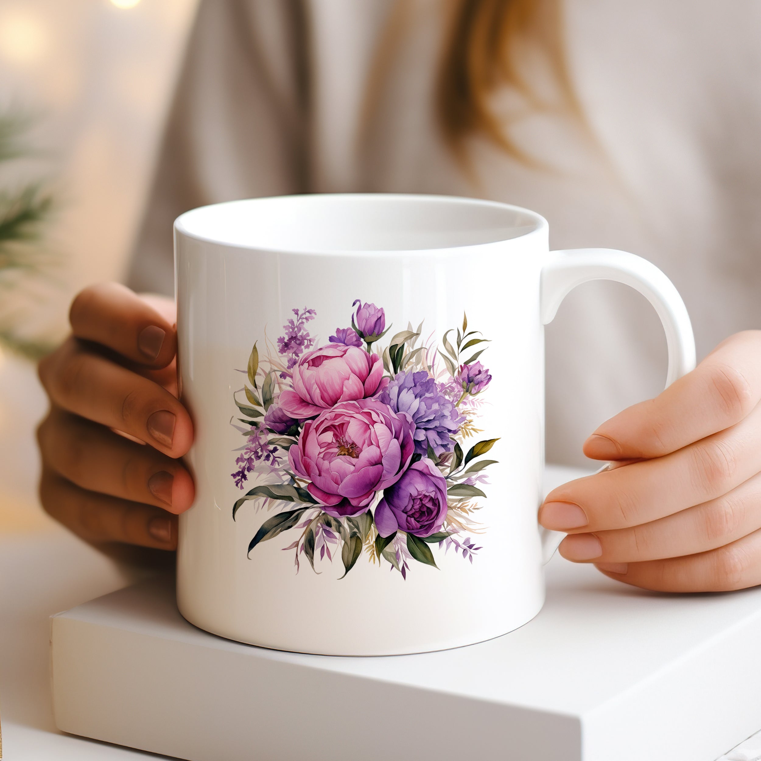 Tasse mit Blumenmotiv - Für die beste Oma