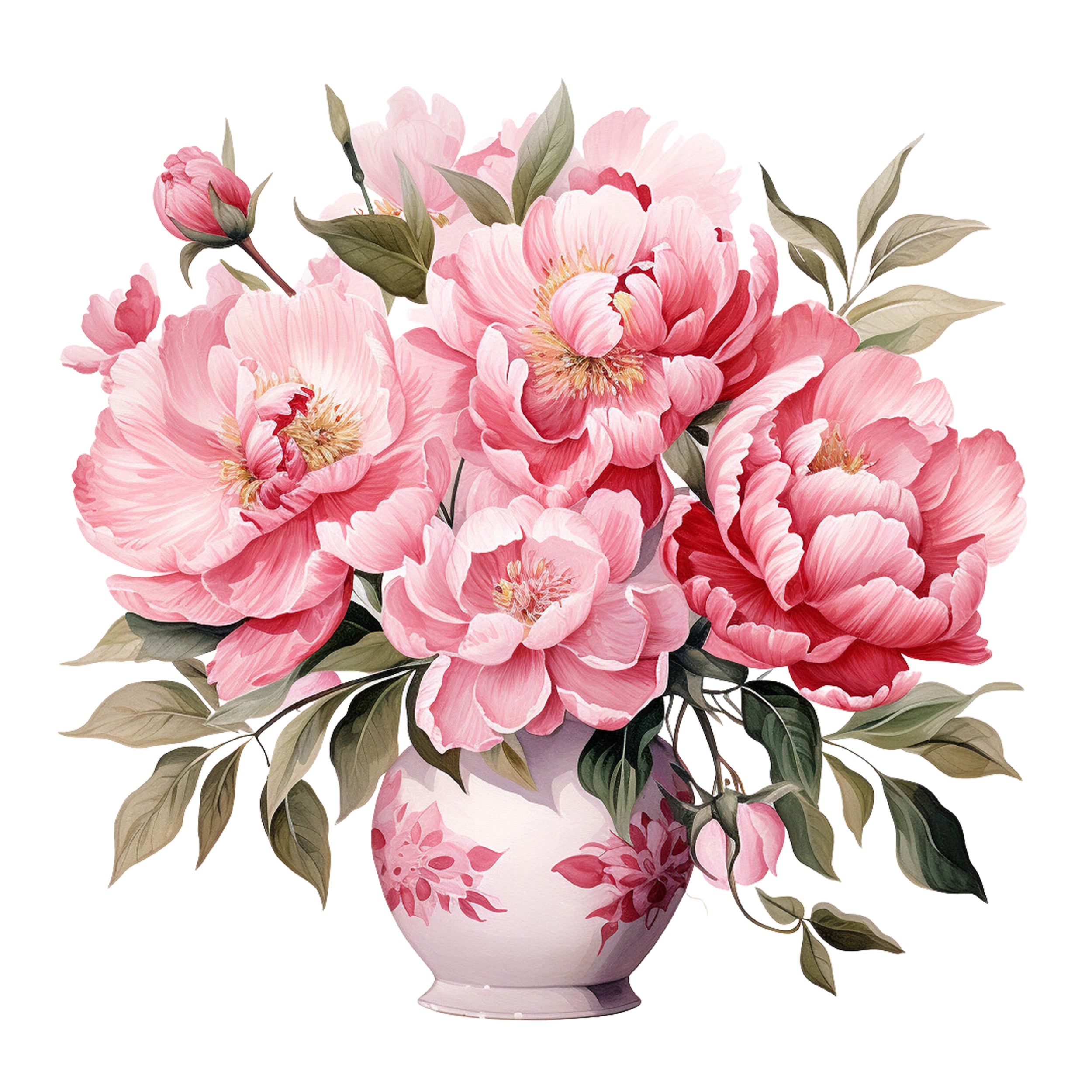 Wandtattoo Pfingstrosen