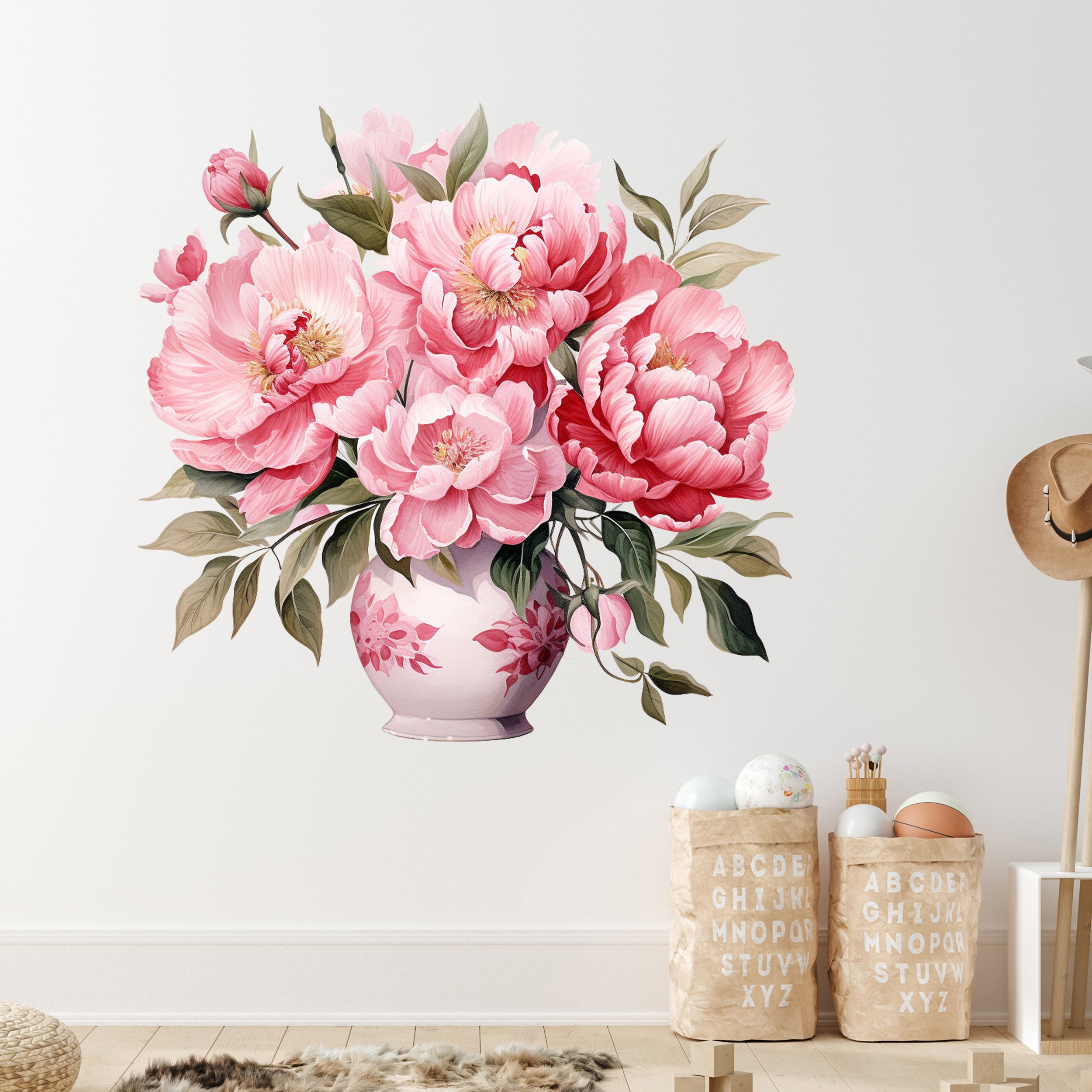 Wandtattoo Pfingstrosen