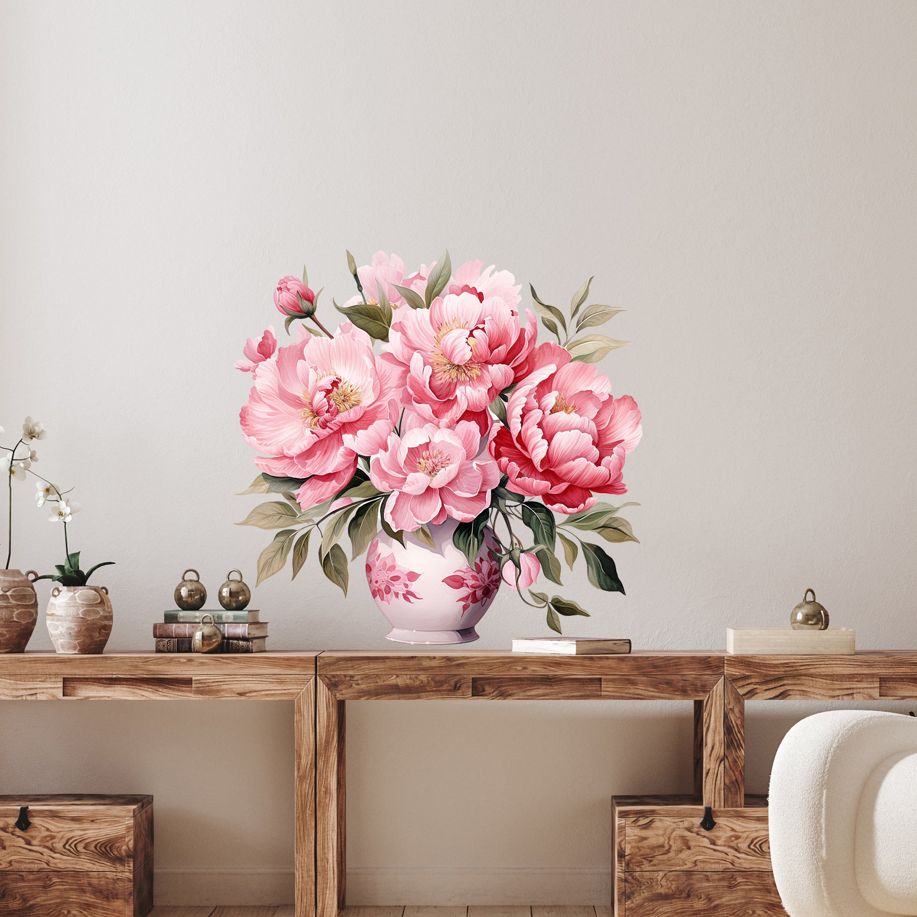 Wandtattoo Pfingstrosen