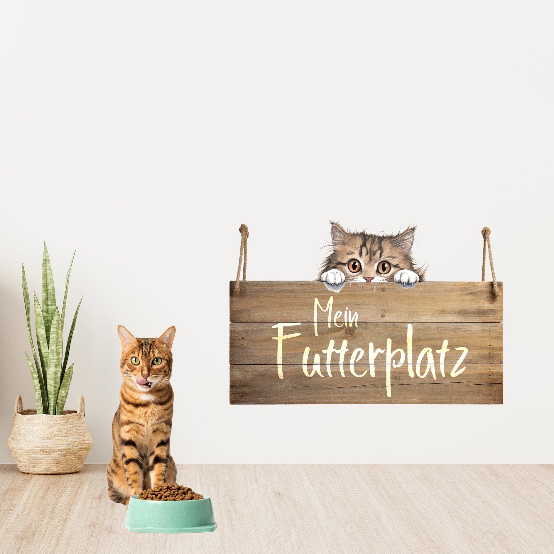 Wandtattoo Katze - Mein Futterplatz