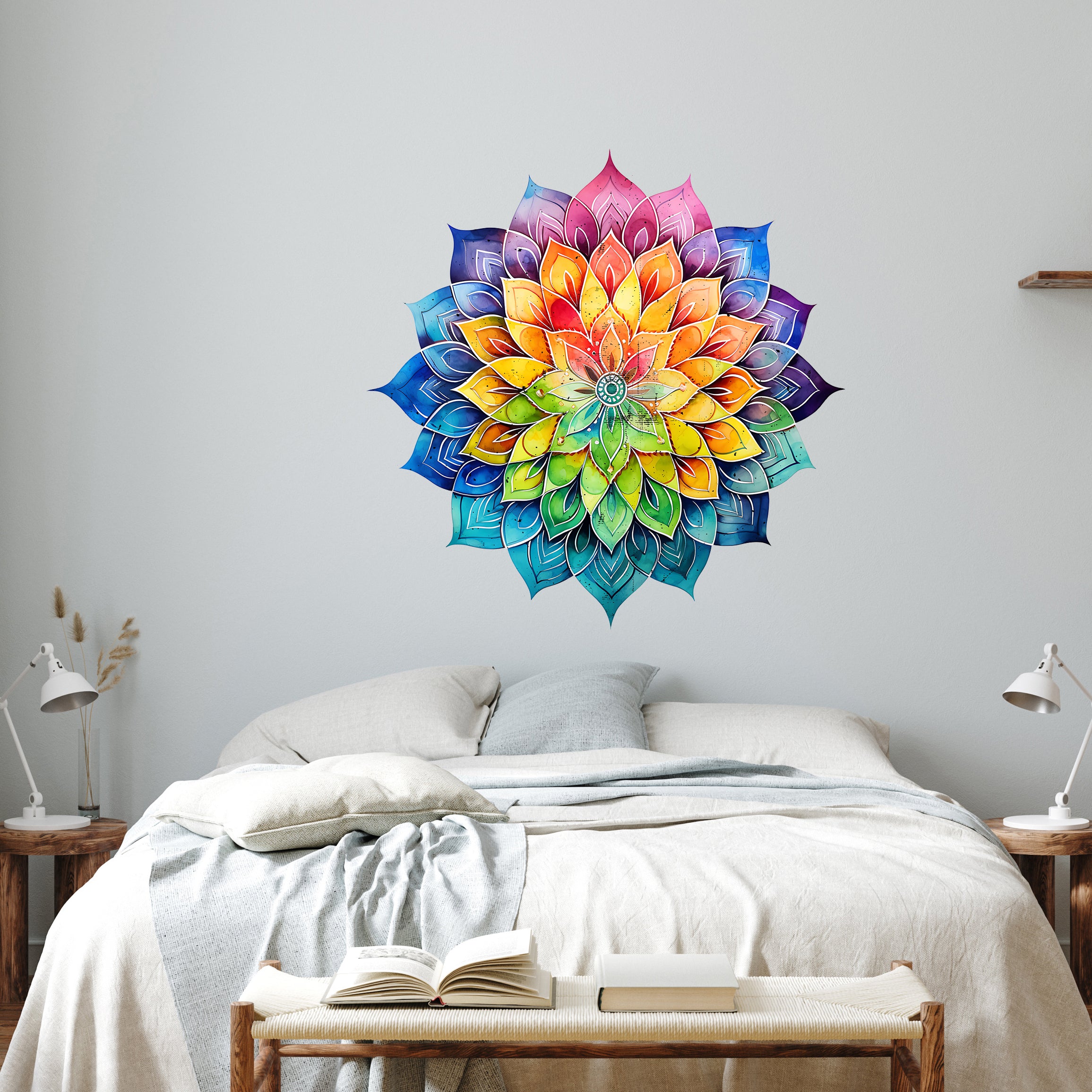 Wandtattoo Lebensblume bunt