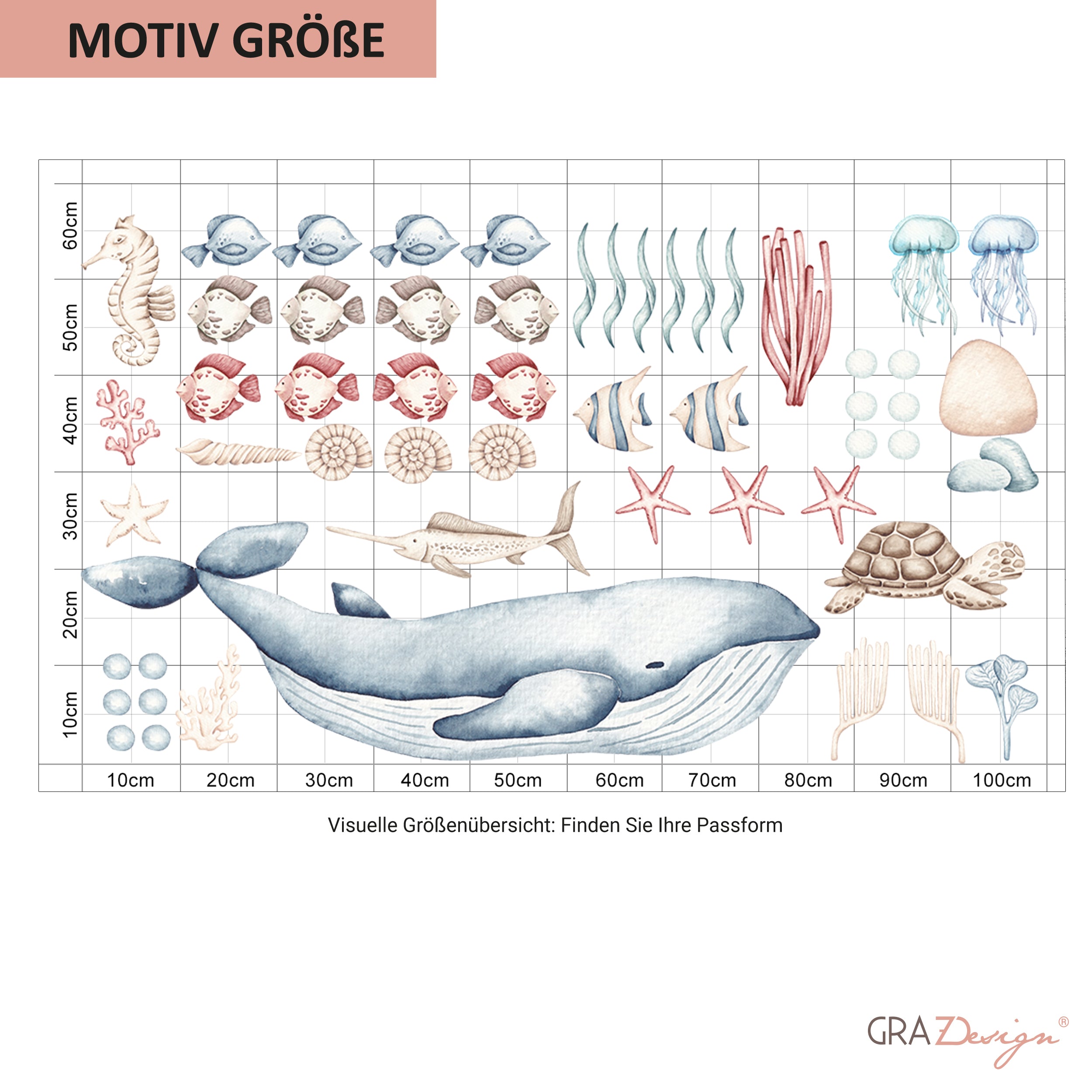 Wandtattoo Unterwasserwelt