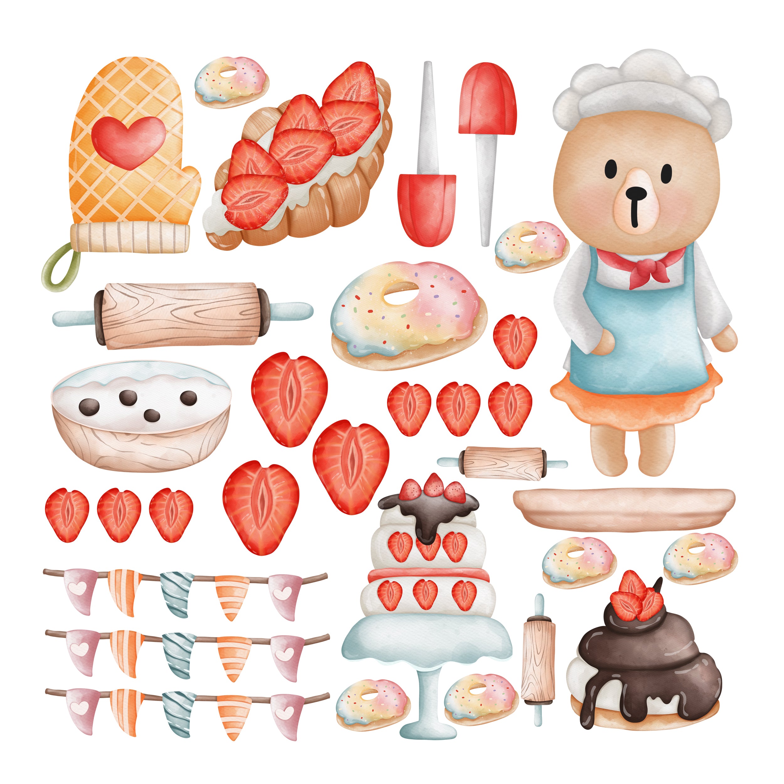 Kinderküche Aufkleber Bär