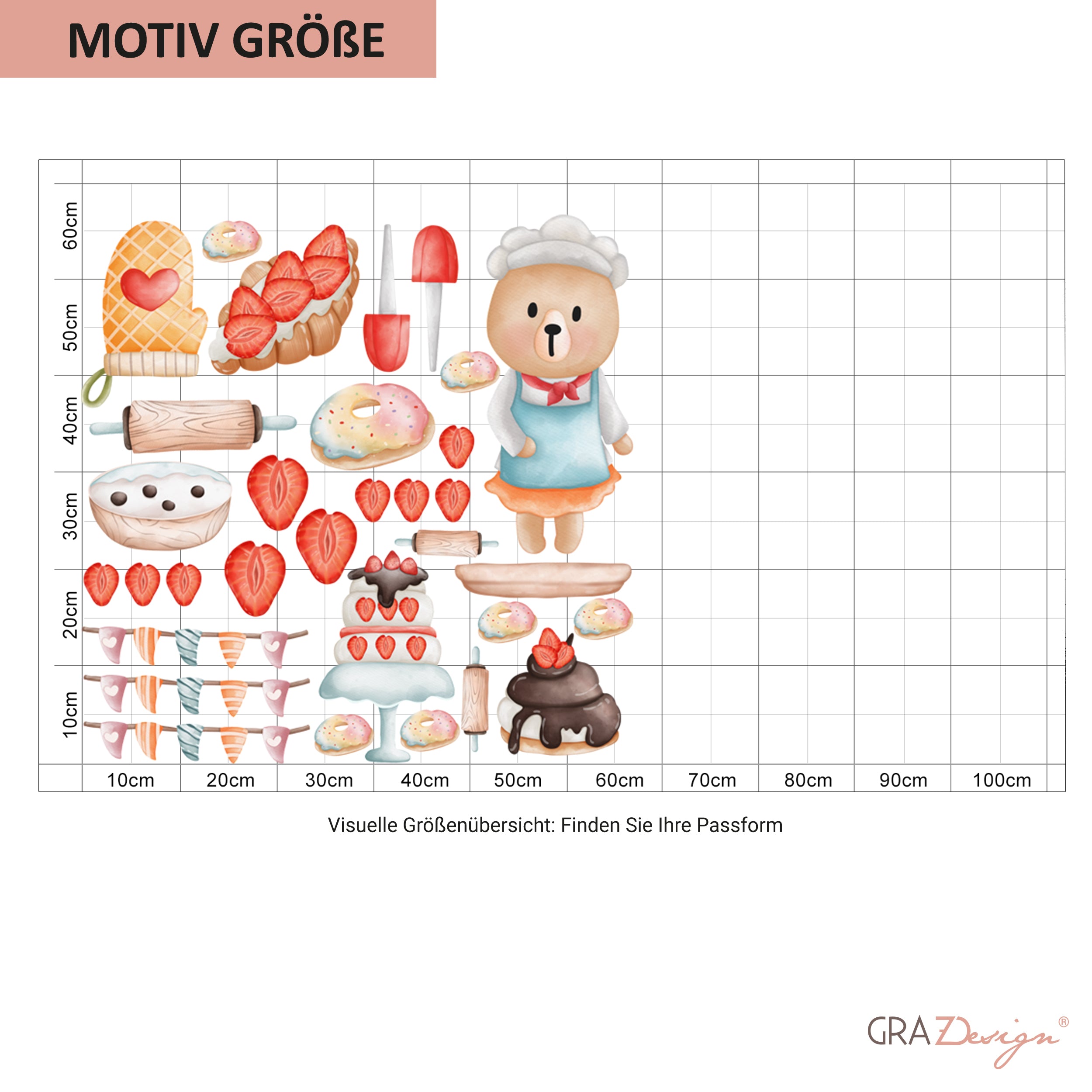 Kinderküche Aufkleber Bär