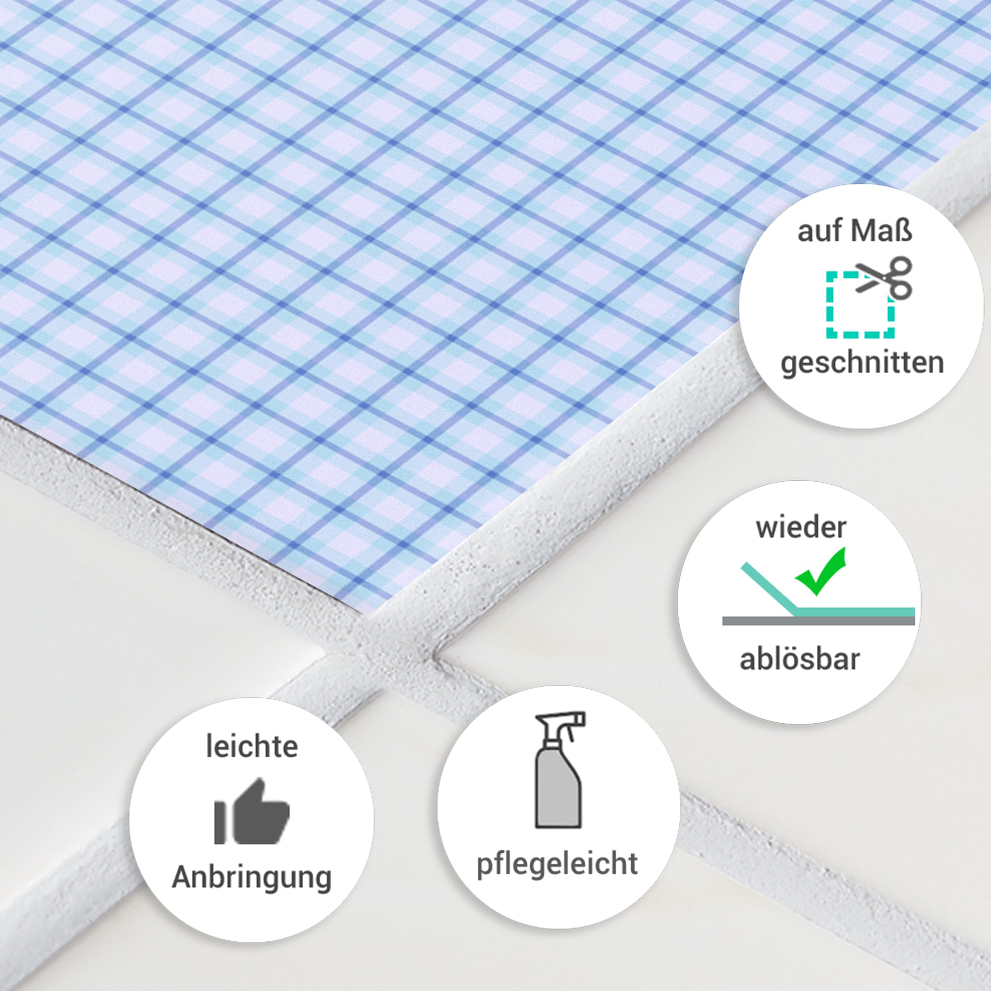 Fliesenaufkleber Blau 30 Stück